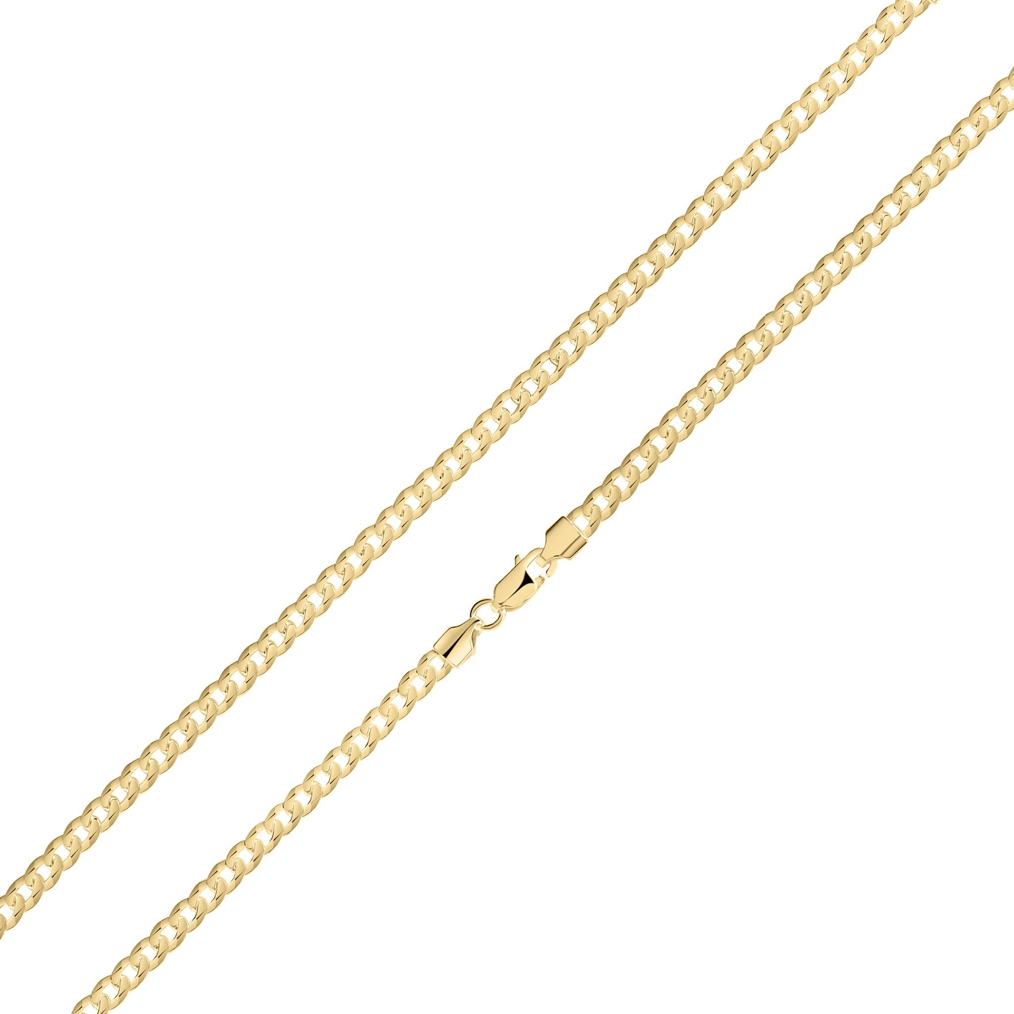 18ct Vermeil 4.5mm Curb Bracelet 8"