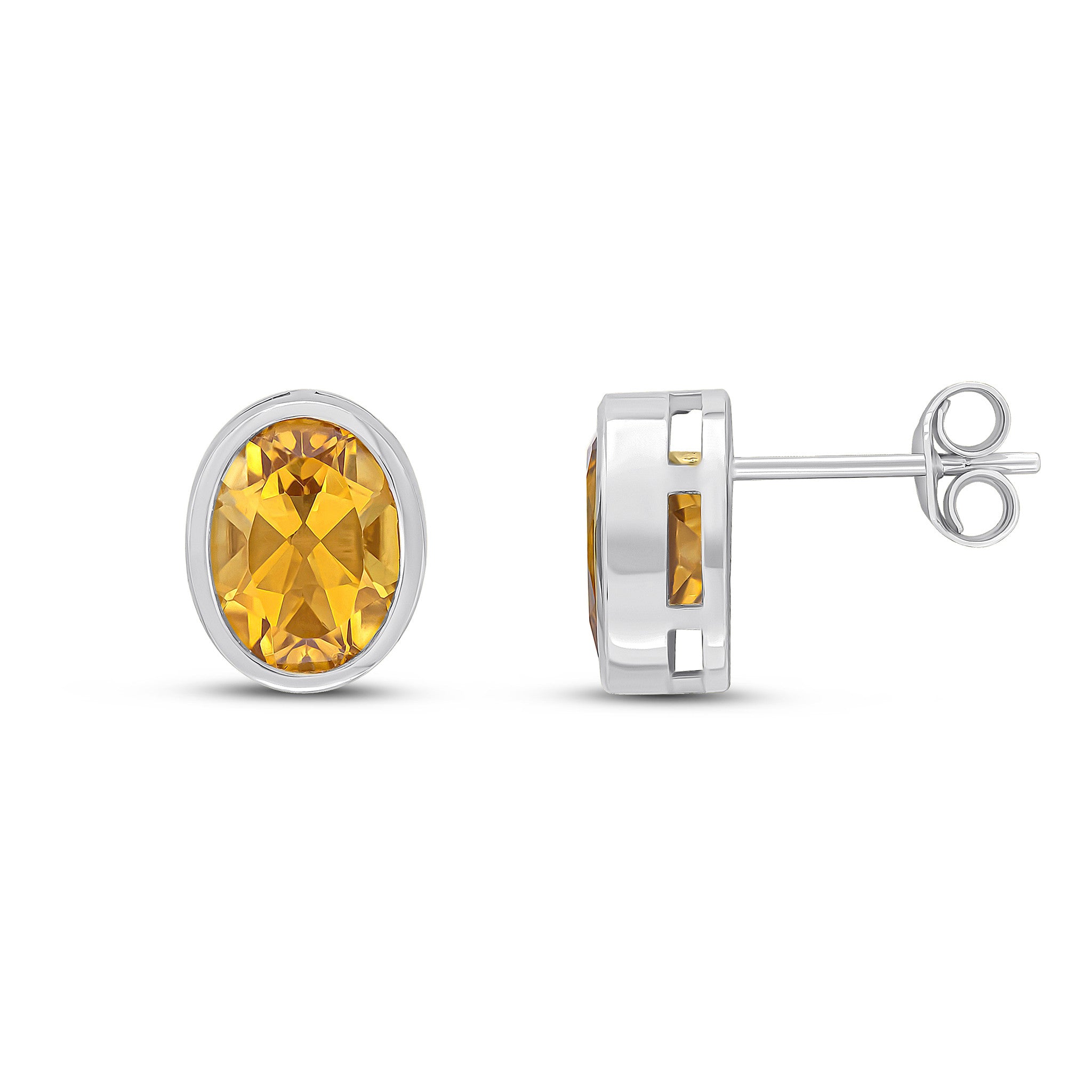 9CT WG 9X7 OVAL CITRINE RUBOVER EARRINGS