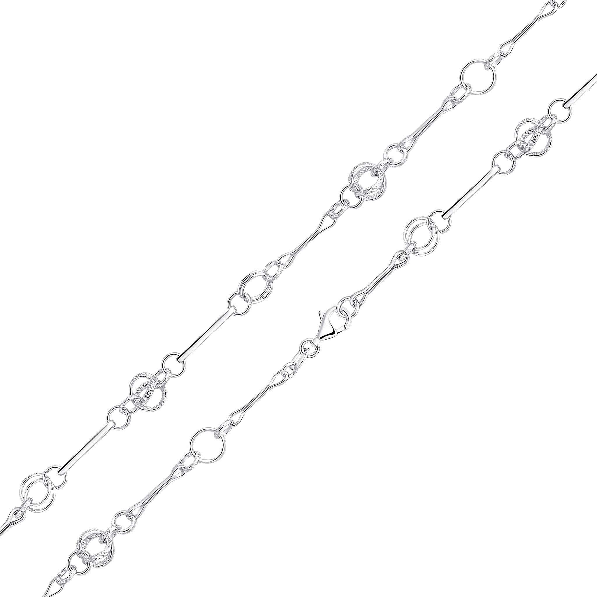 Silver 8mm Twist Circles 18"
