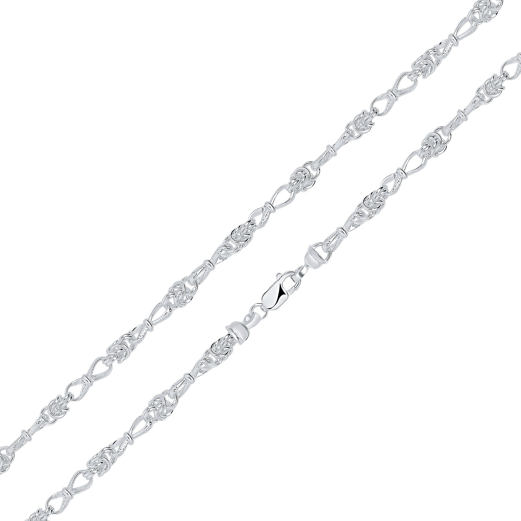 Silver 5.3mm Byzantine Twist 18"