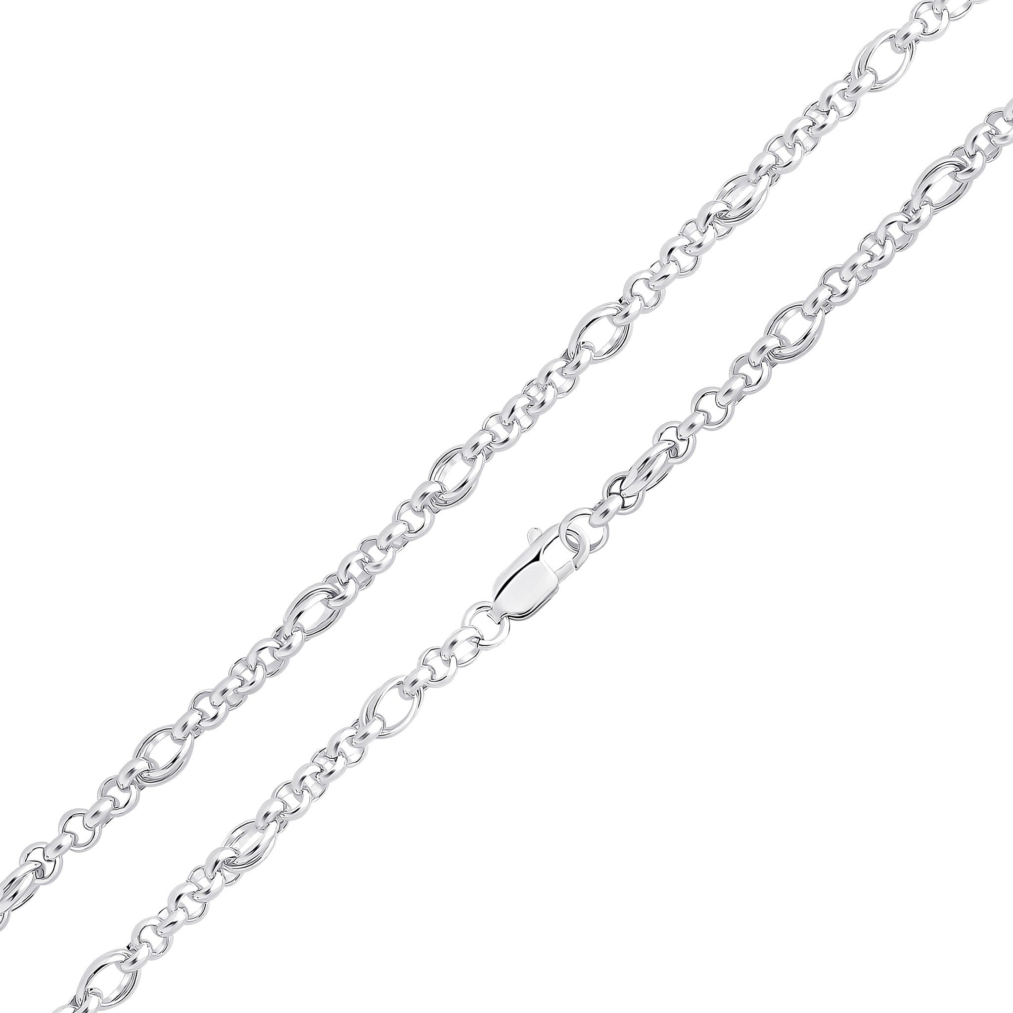 Silver 6.5mm Oval Round Belcher 8"