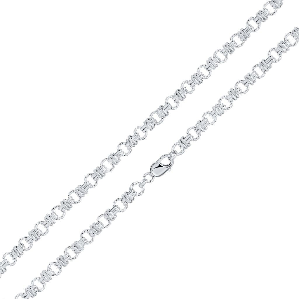 Silver 8mm Circle Belt Link 8"