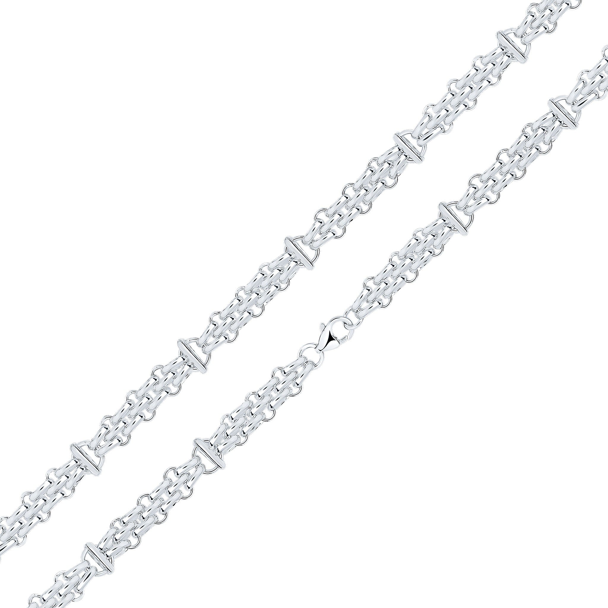 Silver 9.1mm 3 brick style 7.5"