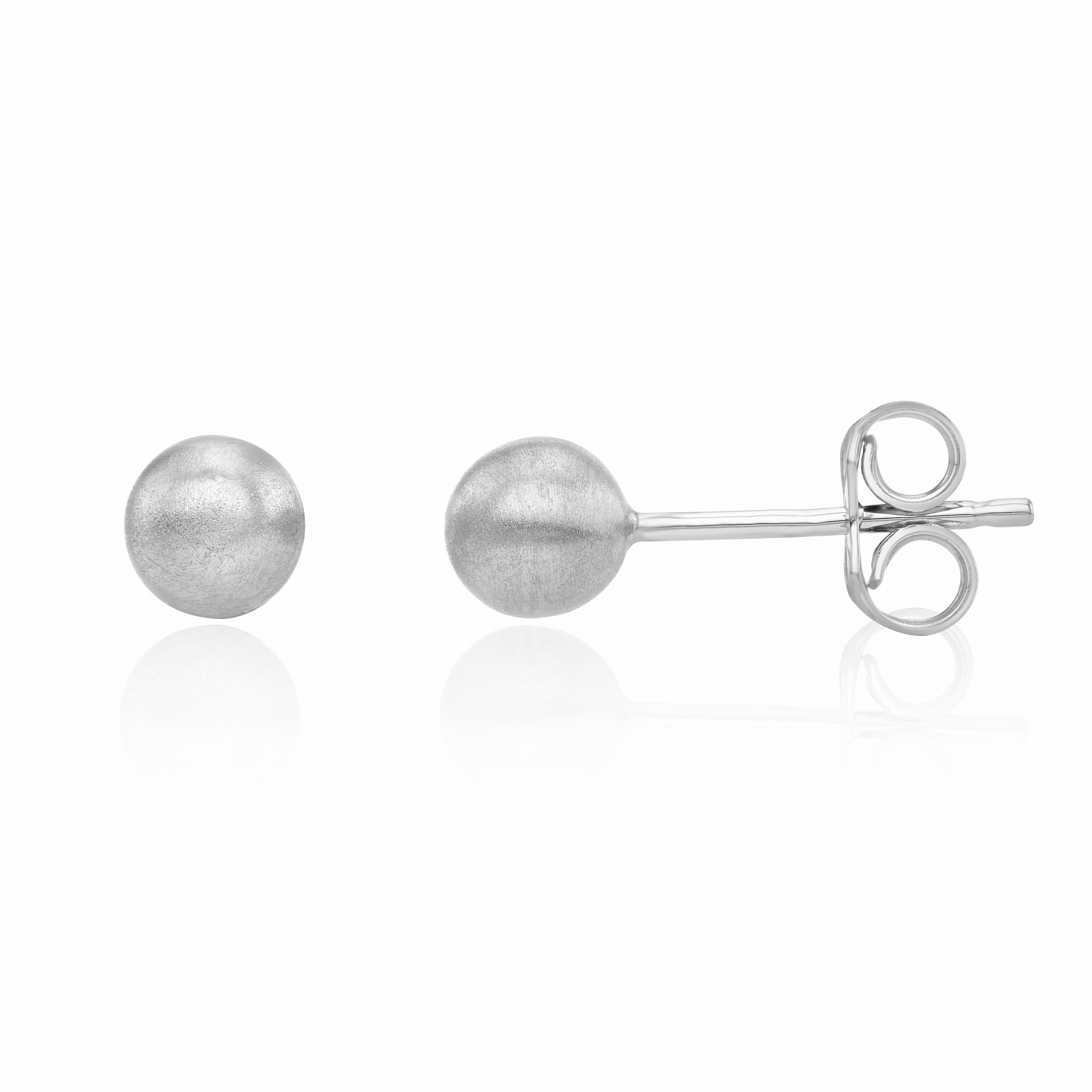 9CT WG SATIN 5MM BALL STUD EARRINGS
