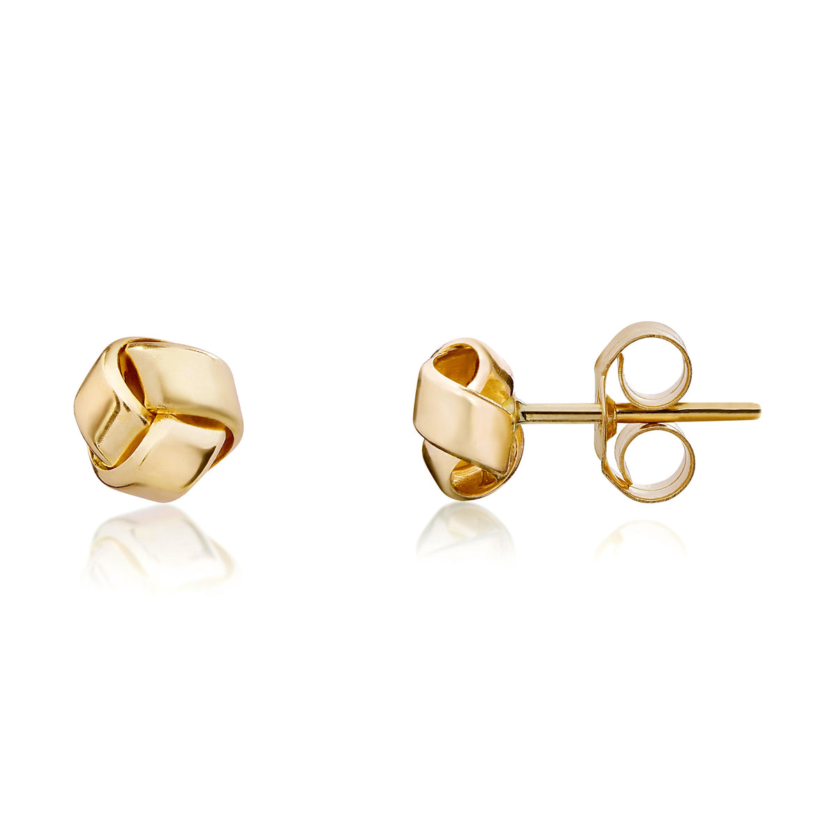 9CT YELLOW GOLD POLISHED SMALL SIMPLE KNOT STUD EARRINGS