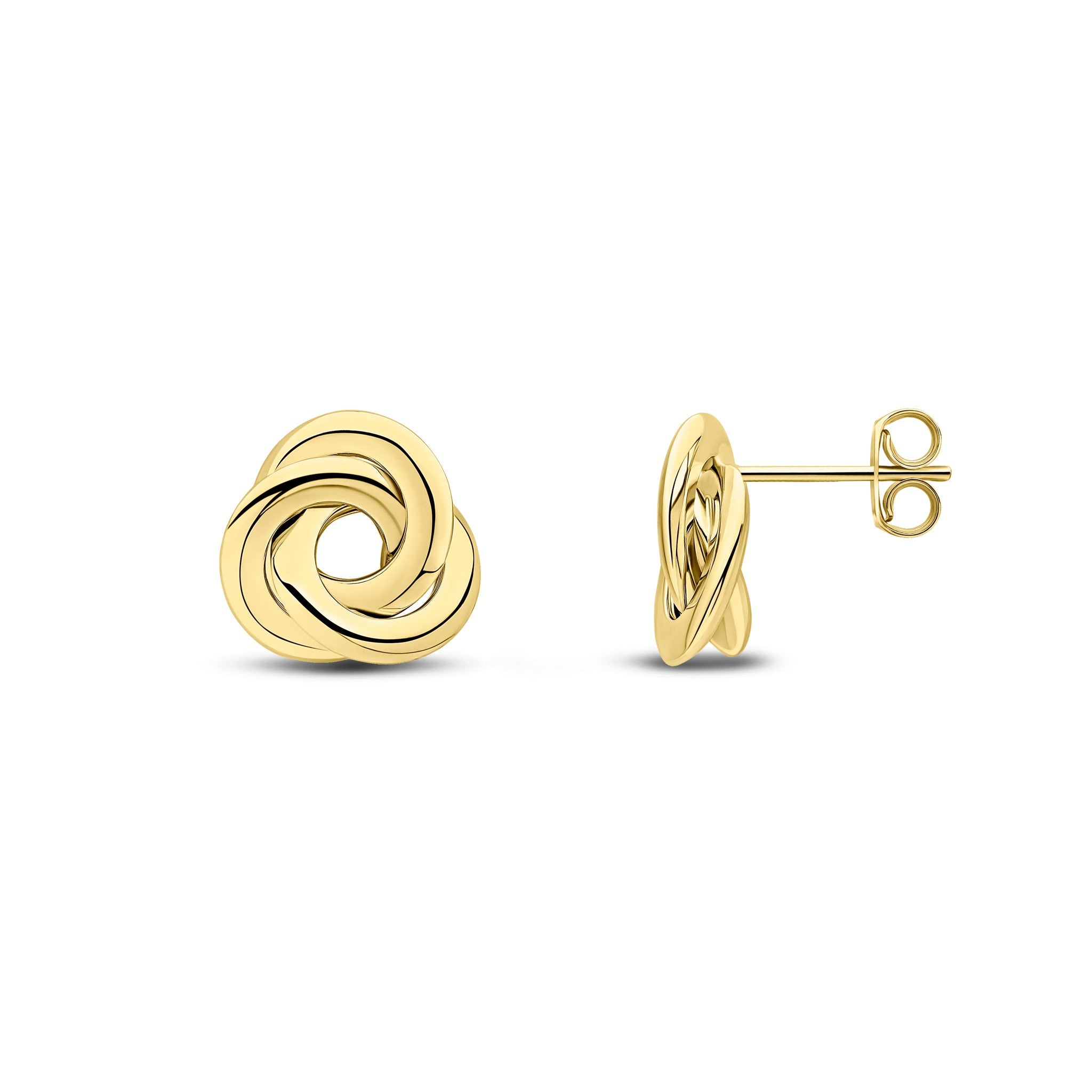9CT YG FLAT POLISHED KNOT EARRINGS