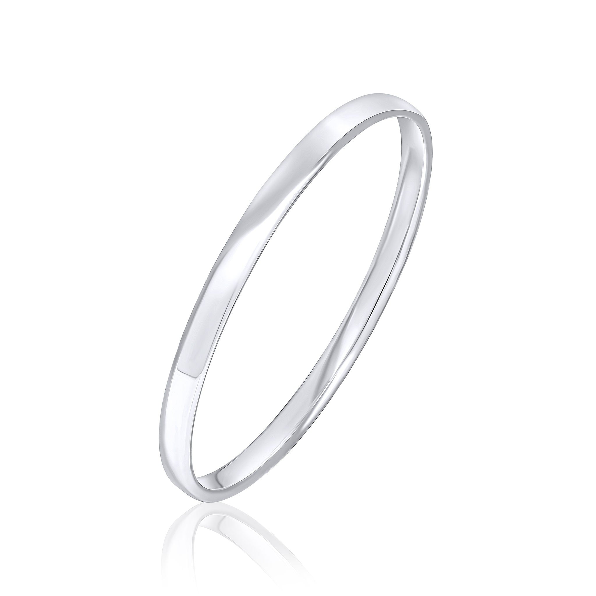 Silver Court Round 5.4mm Bangle