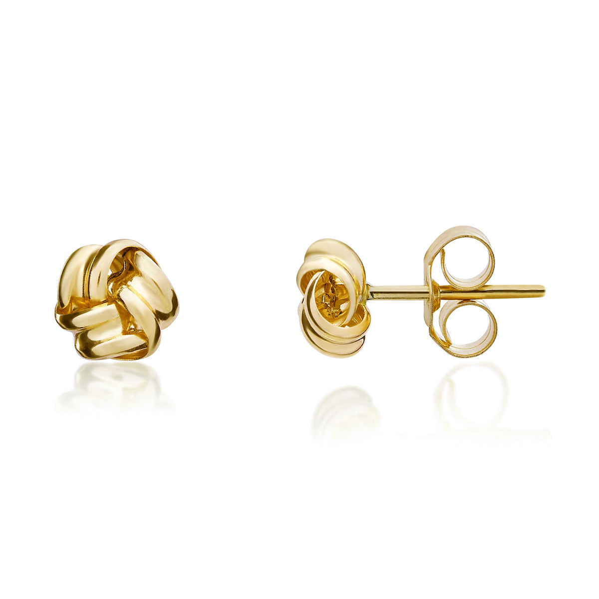 9CT YELLOW GOLD SMALL RIBBON KNOT STUD EARRINGS