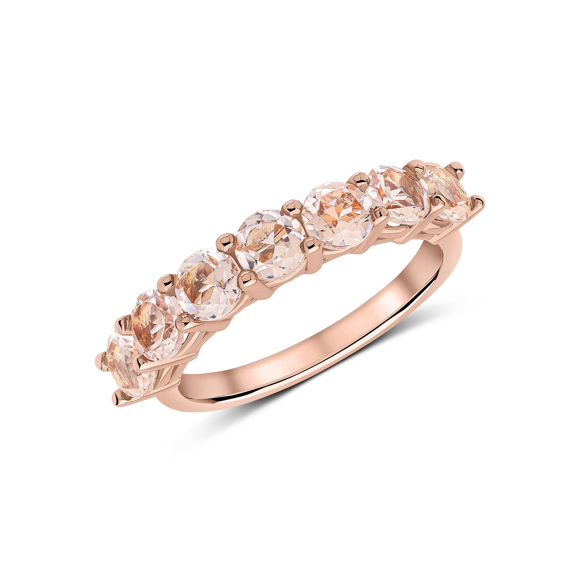 9CT RG ROUND MORGANITE CLAW SET 7ST RING