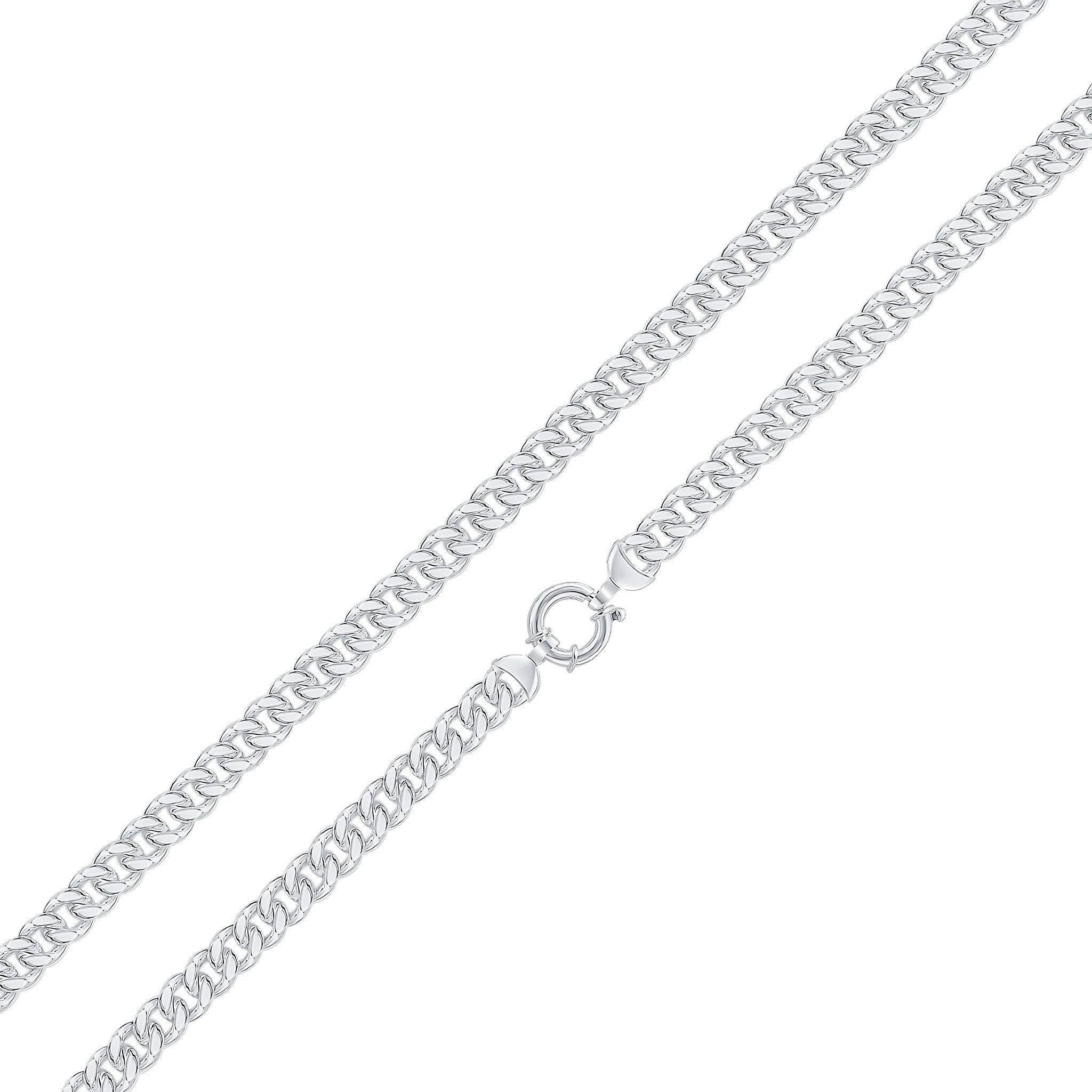 Silver 9mm Curb 20" Bolt Ring