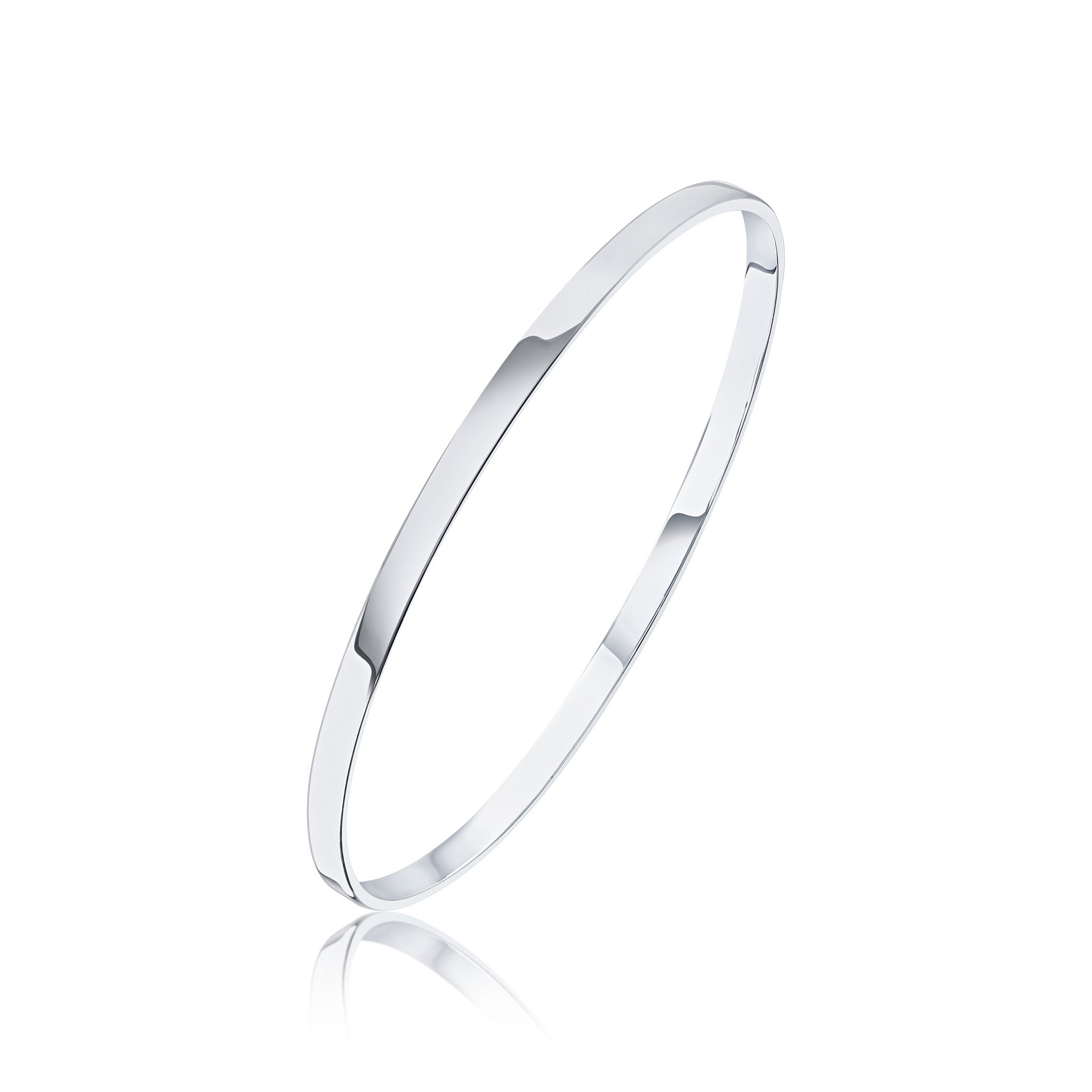 Silver 3.5mm Flat Profile Stacker Bangle 60mm
