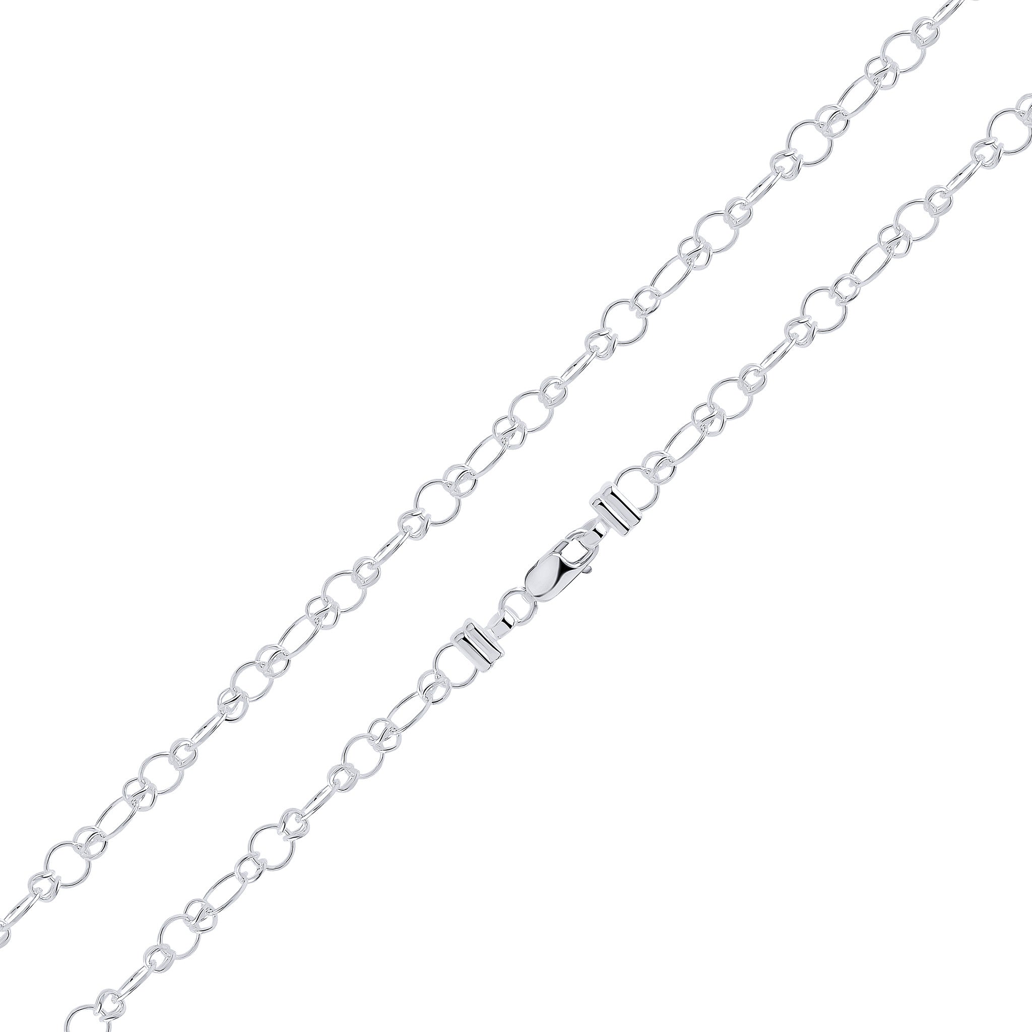 Silver HM Oval Fancy Bracelet 7.5