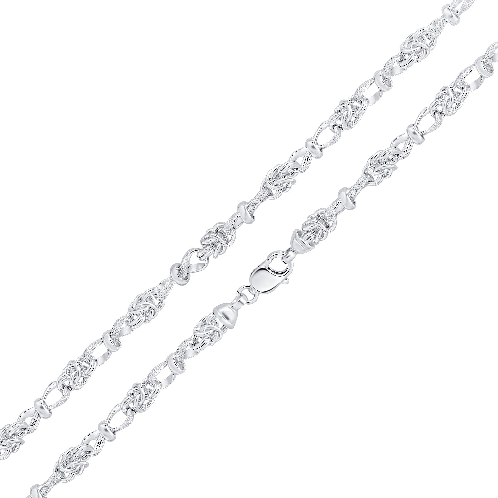 Silver 6.6mm Byzantine Infinity 7.5"