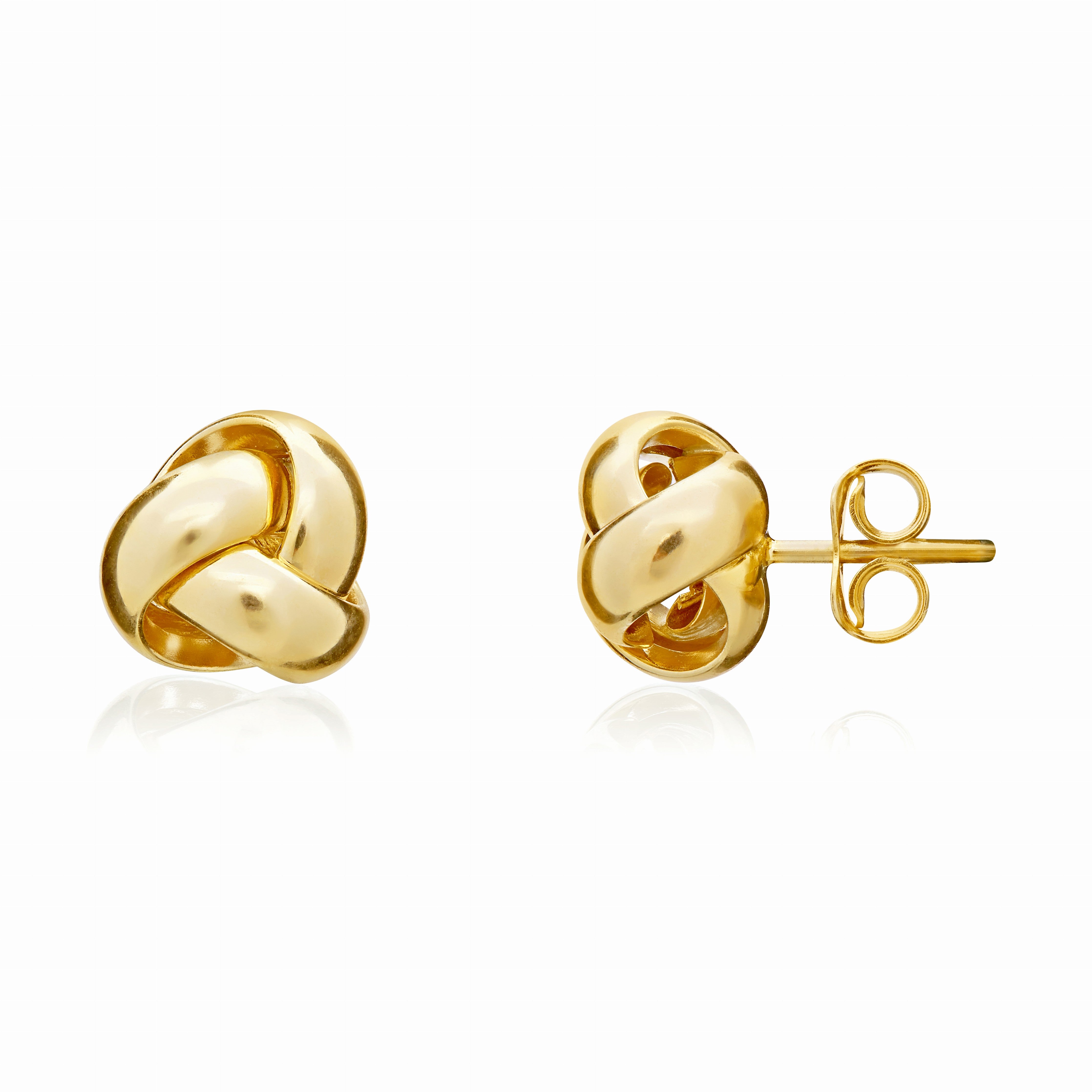 9CT YELLOW GOLD POLISHED 3 STRAND KNOT EARRINGS