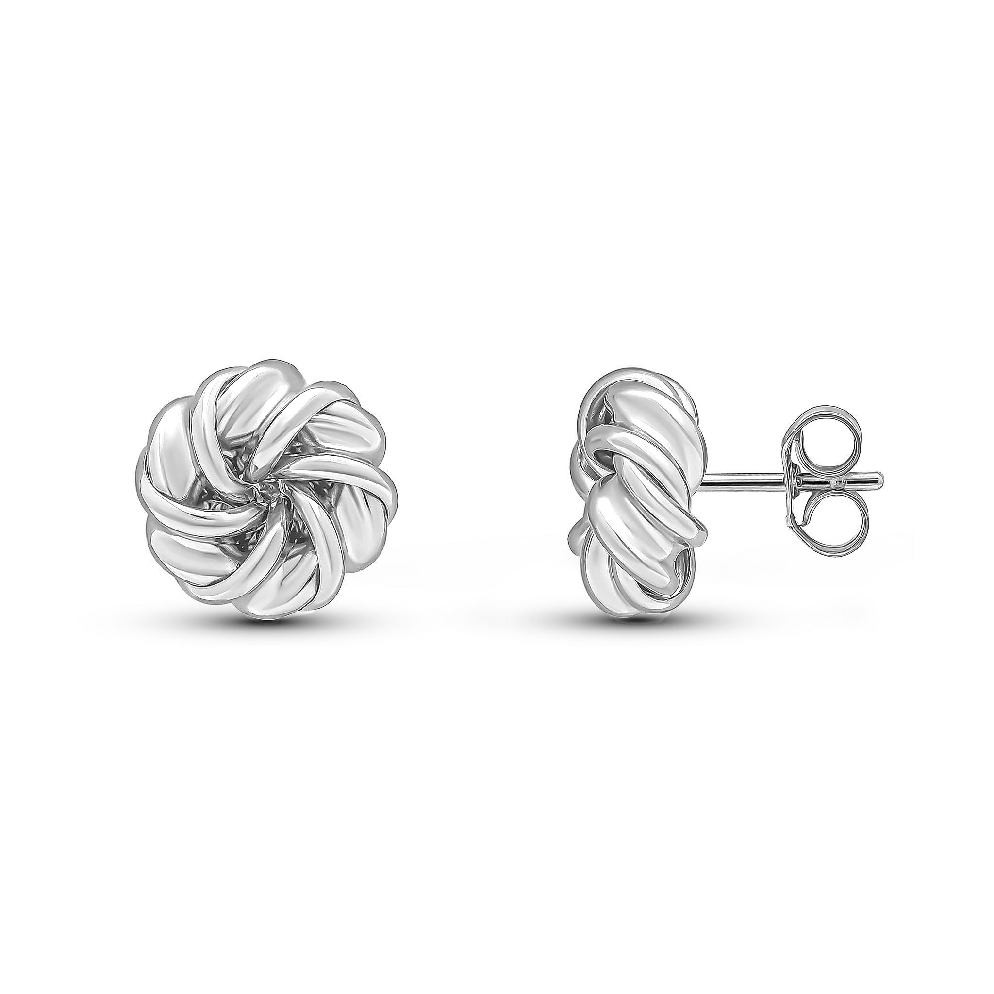 9CT WG GOLD RIBBON/SWIRL STUD EARRINGS