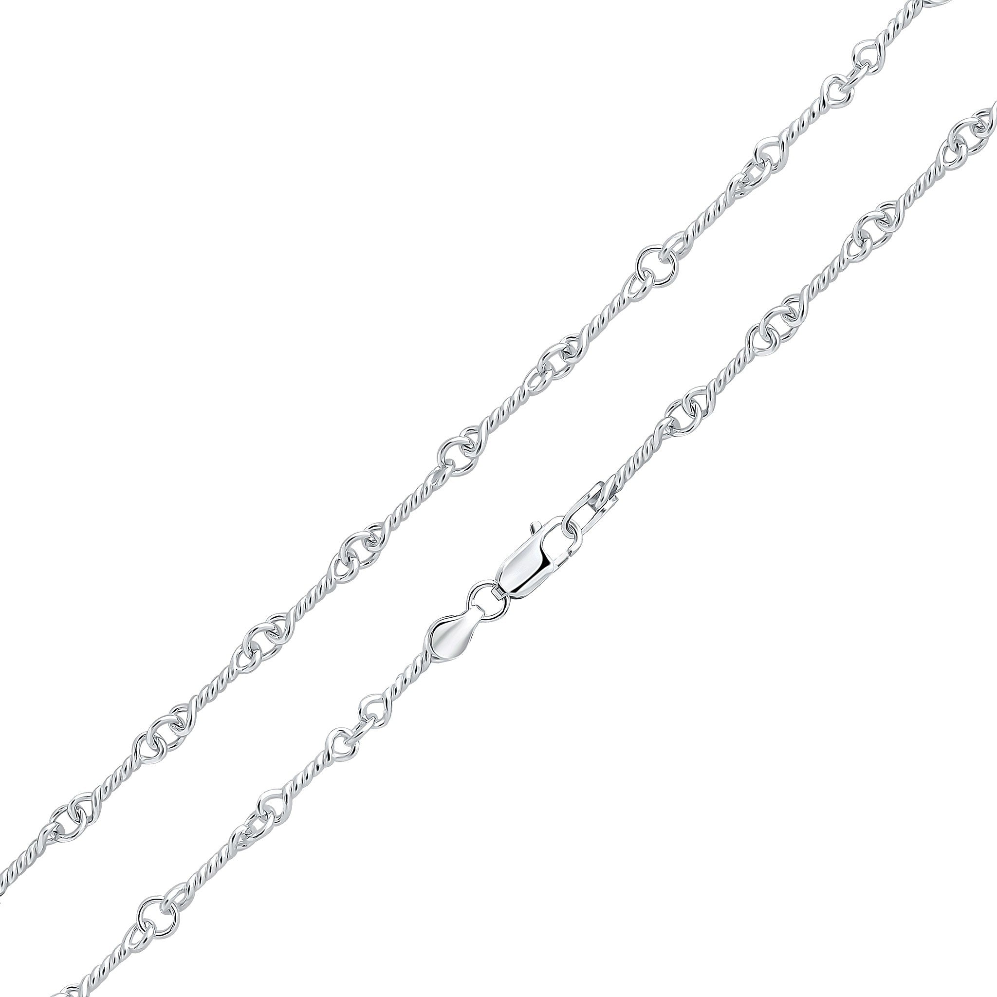 Silver 2-5.5mm Twist Bar 7.5"