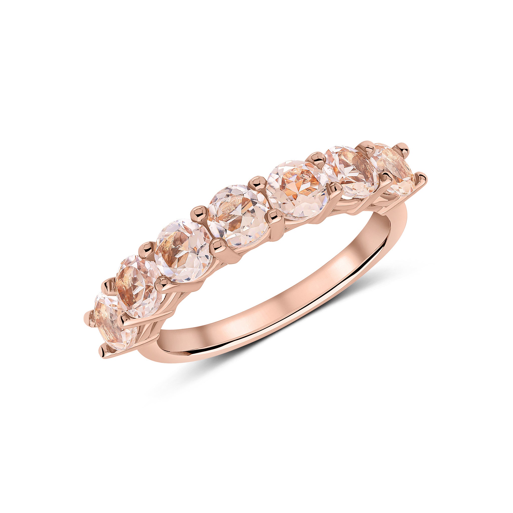 9CT RG ROUND MORGANITE CLAW SET 7ST RING