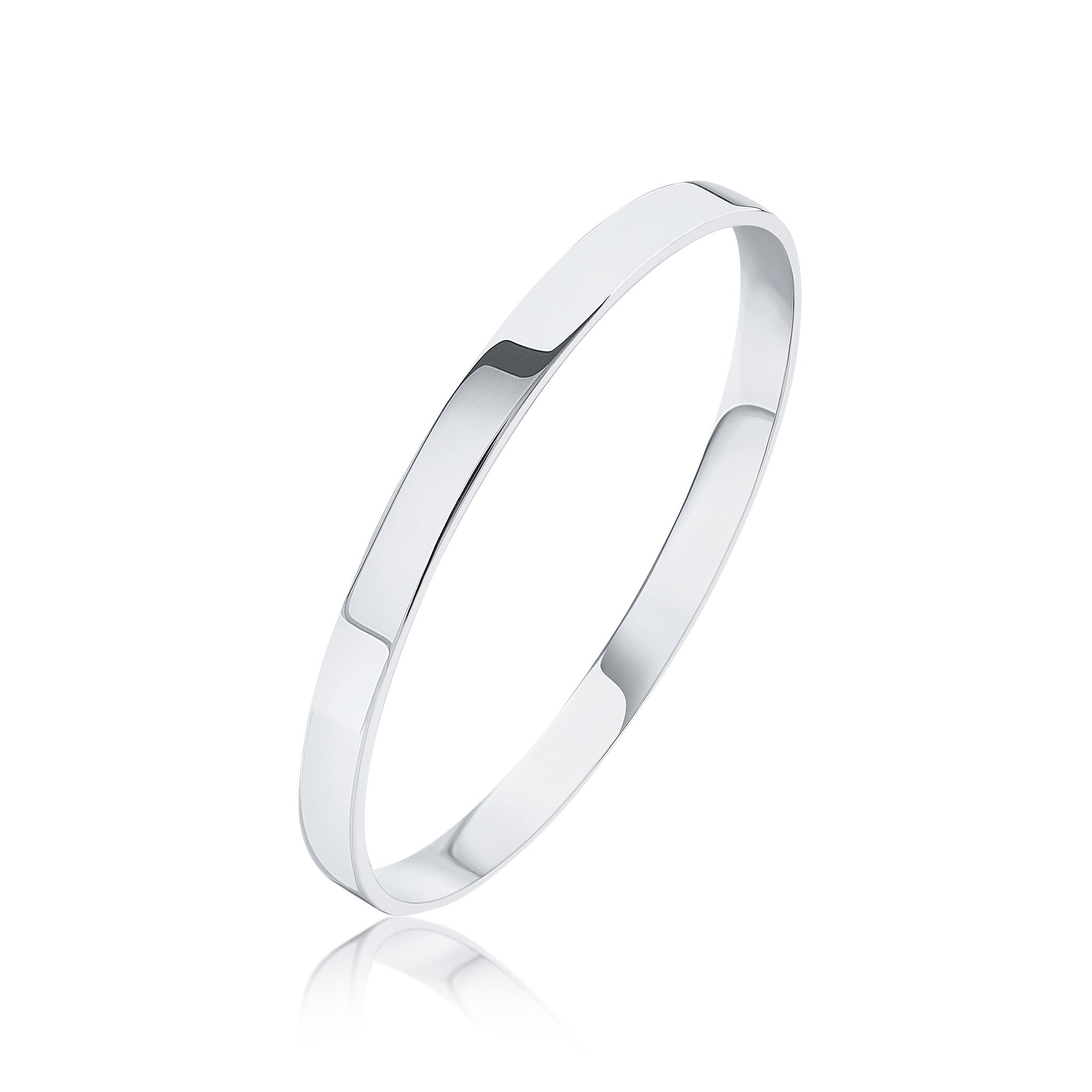 Silver 6mm Flat Profile Bangle Large