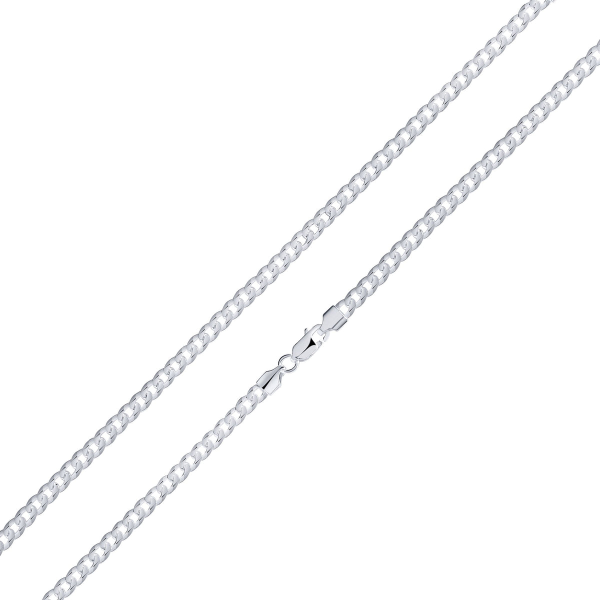 Silver 4.5mm Curb Necklace 20"