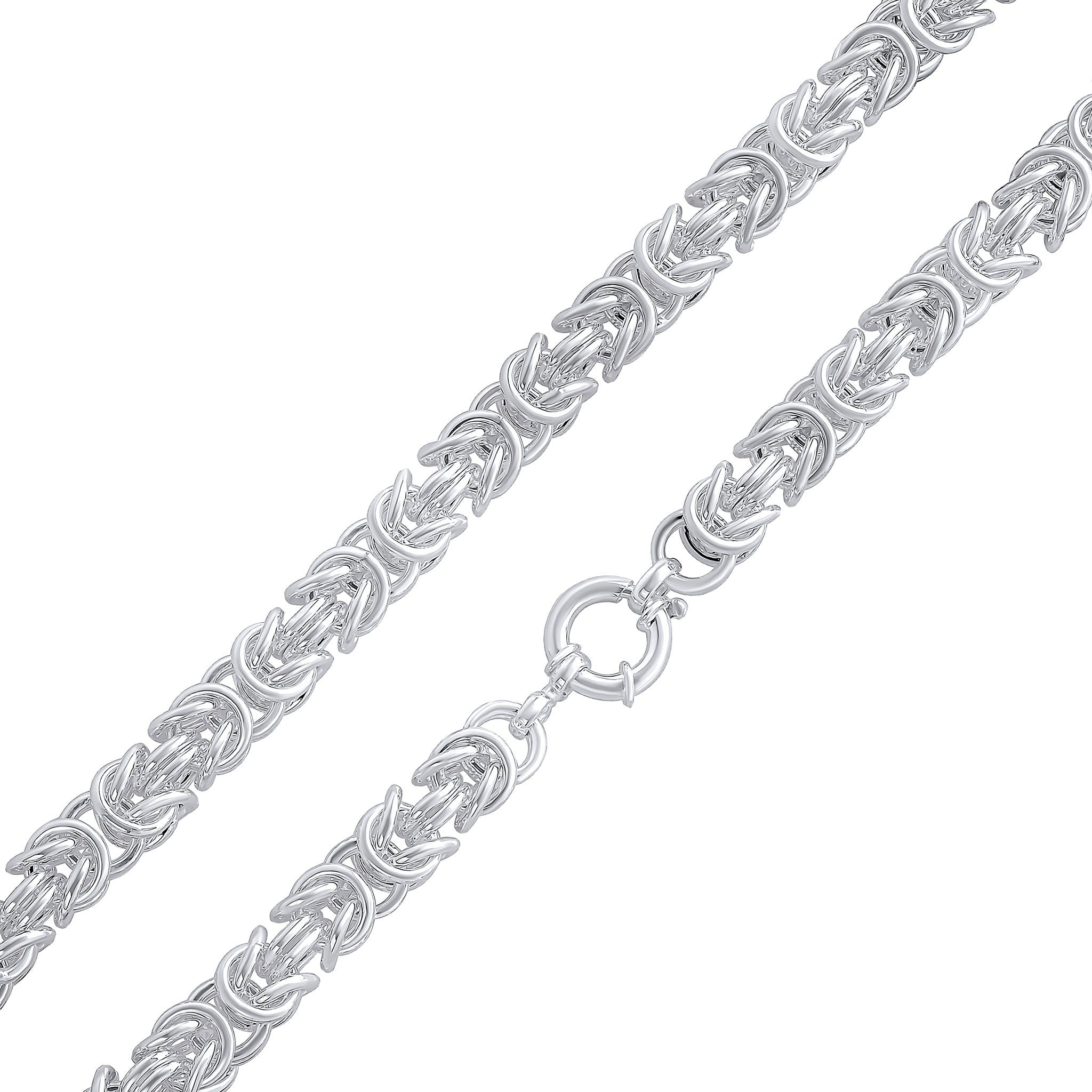 Silver 11mm Byzantine 20" Bolt Ring