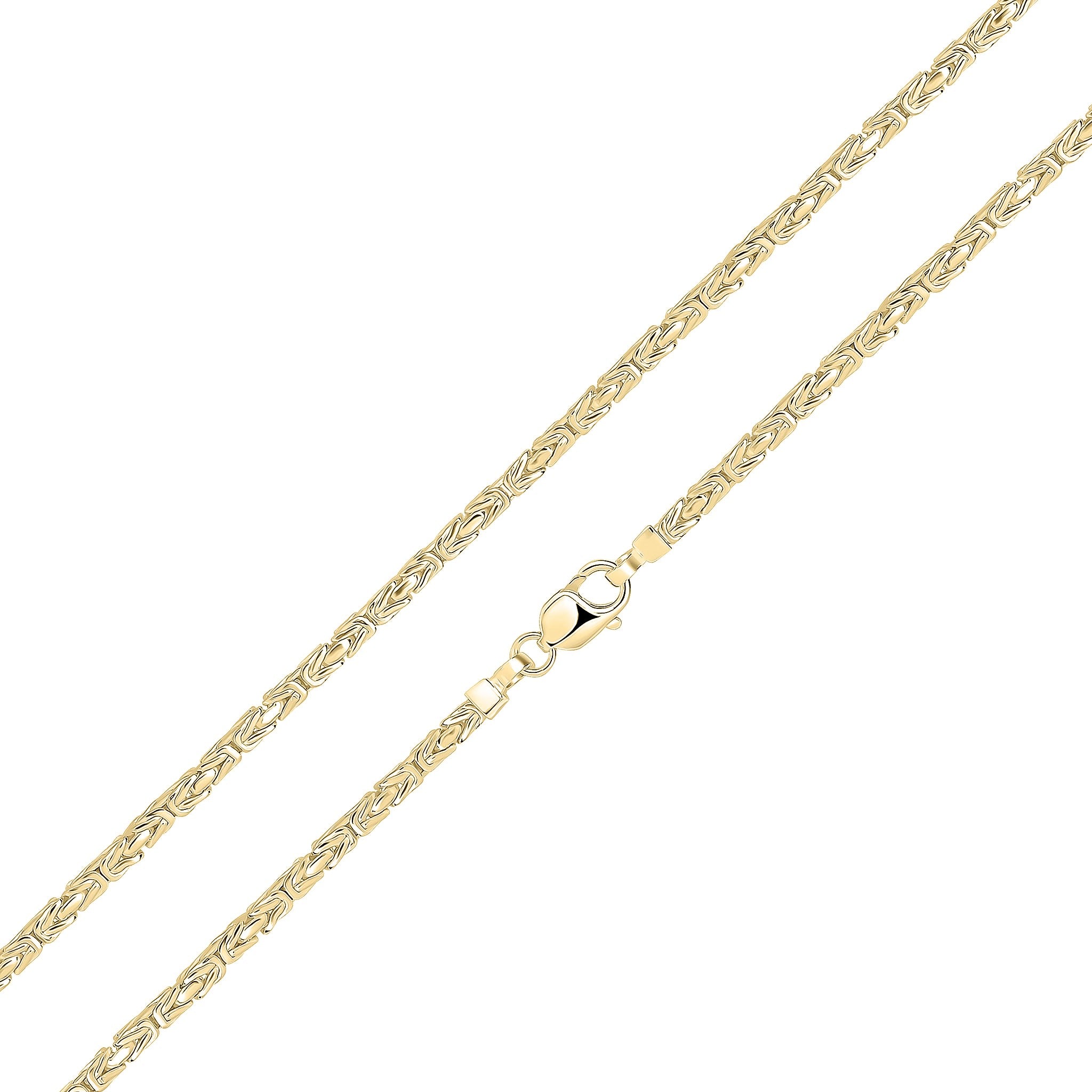 18ct Vermeil 4mm Square Byzantine 22"