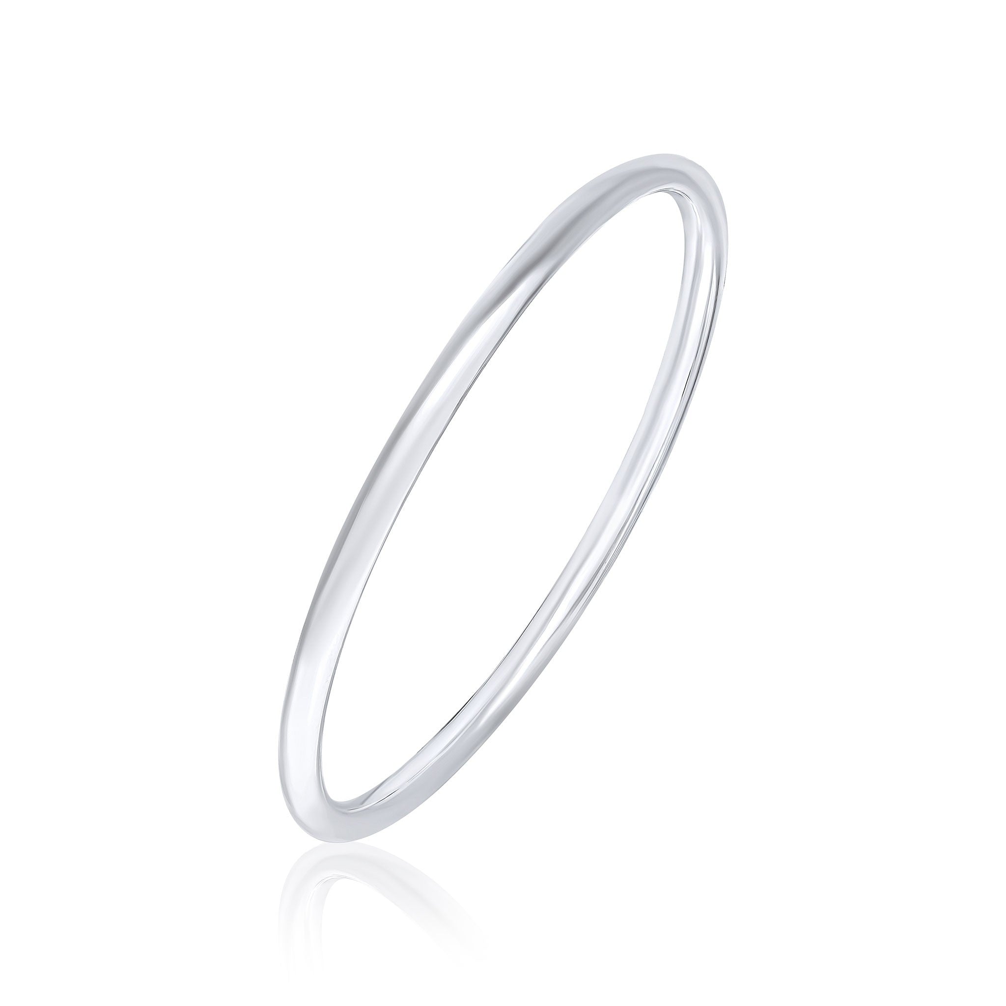 Silver Round Profile 4mm Bangle