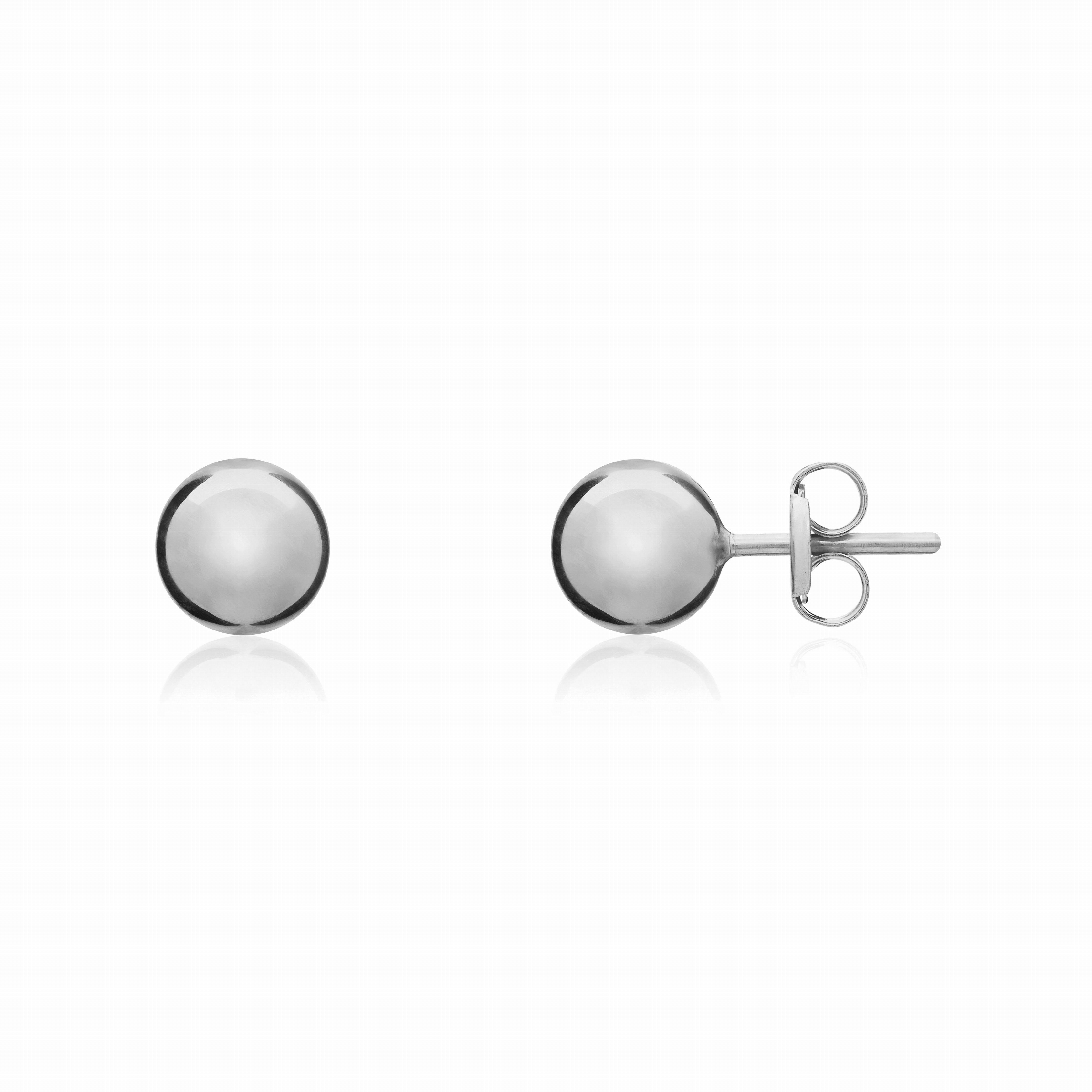 18CT WHITE GOLD 5MM POLISHED BALL EARSTUDS