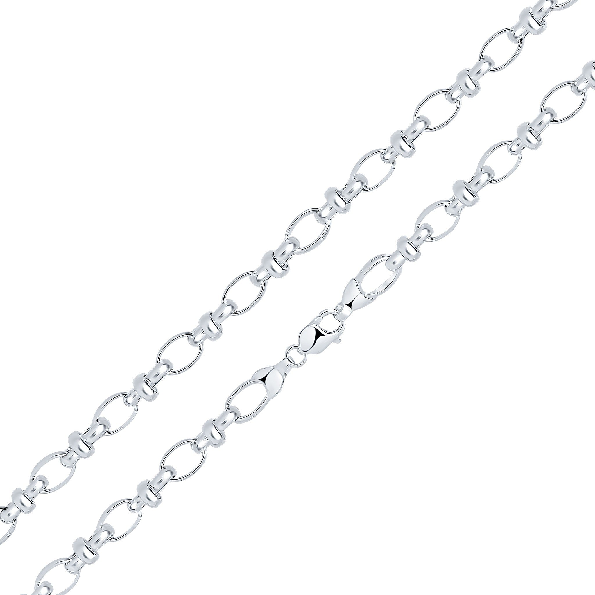Silver 10.7mm Oval Pinched Link 8"