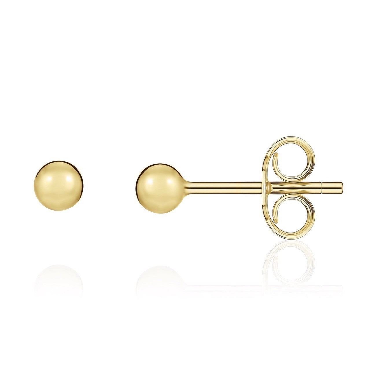 18CT YELLOW GOLD 4MM POLISHED BALL EARSTUDS