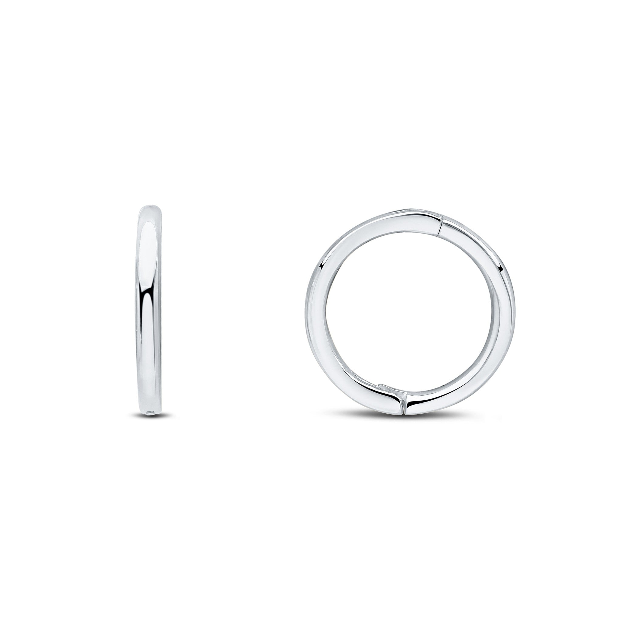 9CT WG HINGED SLEEPER HOOP EARRINGS. 10MM OUTER DIAMETER
