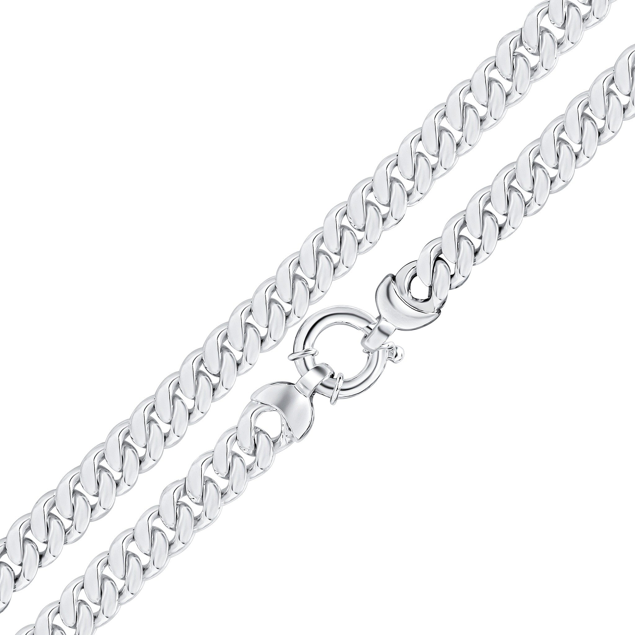 Silver 10mm Curb 8"