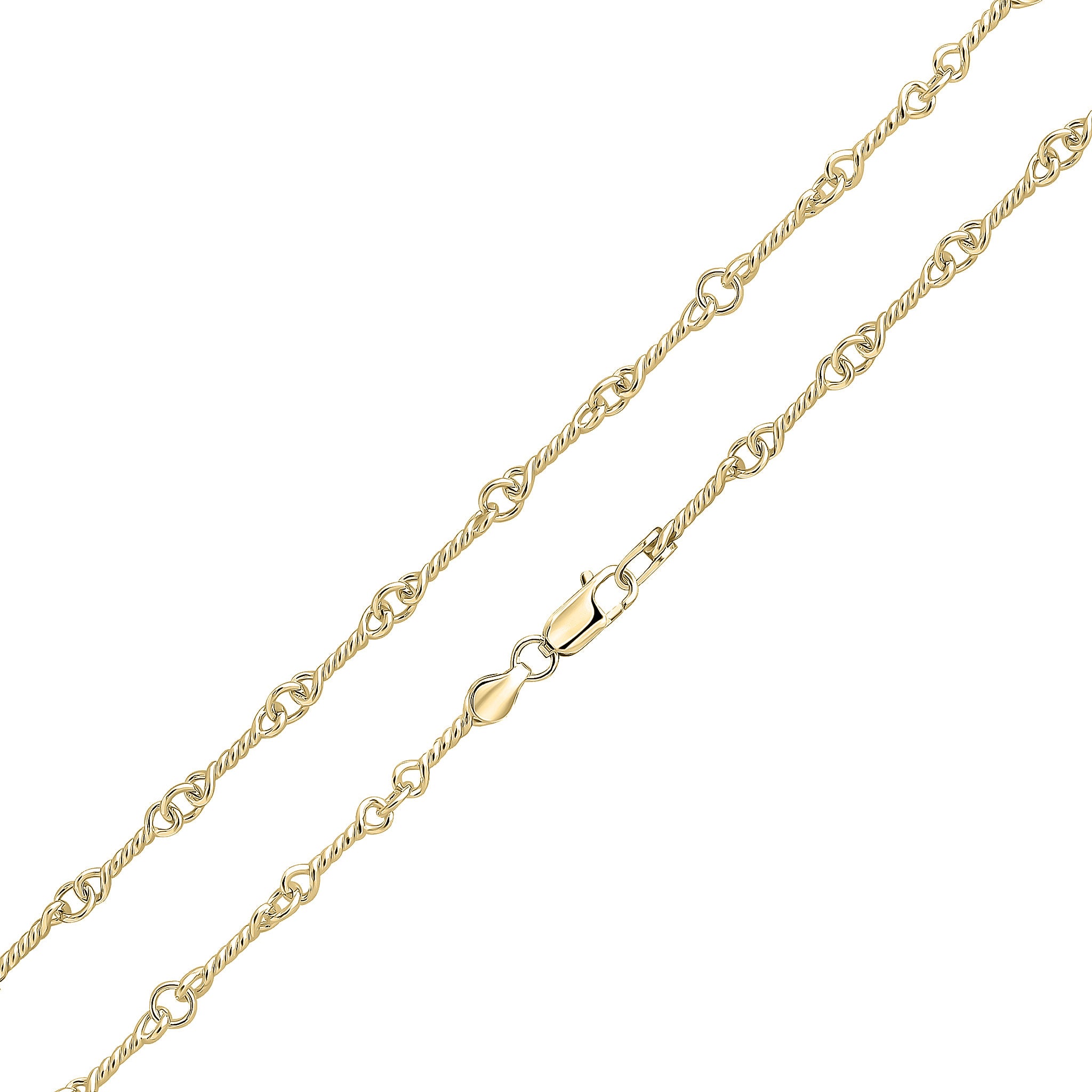 18ct Vermeil 2-5.5mm Twist Bar 7.5"