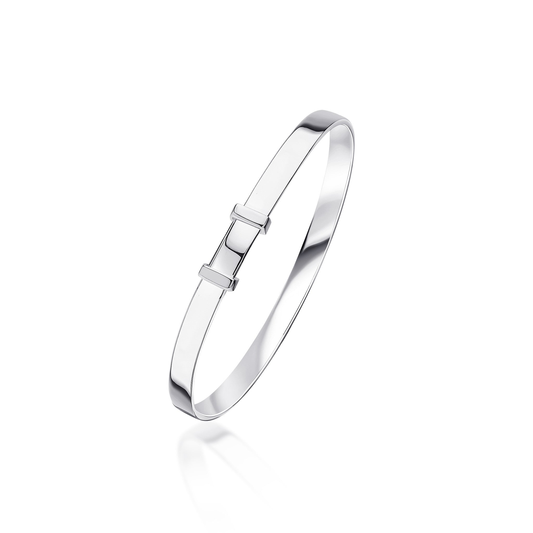 4mm Silver Flat Polished Baby Bangle Plain
