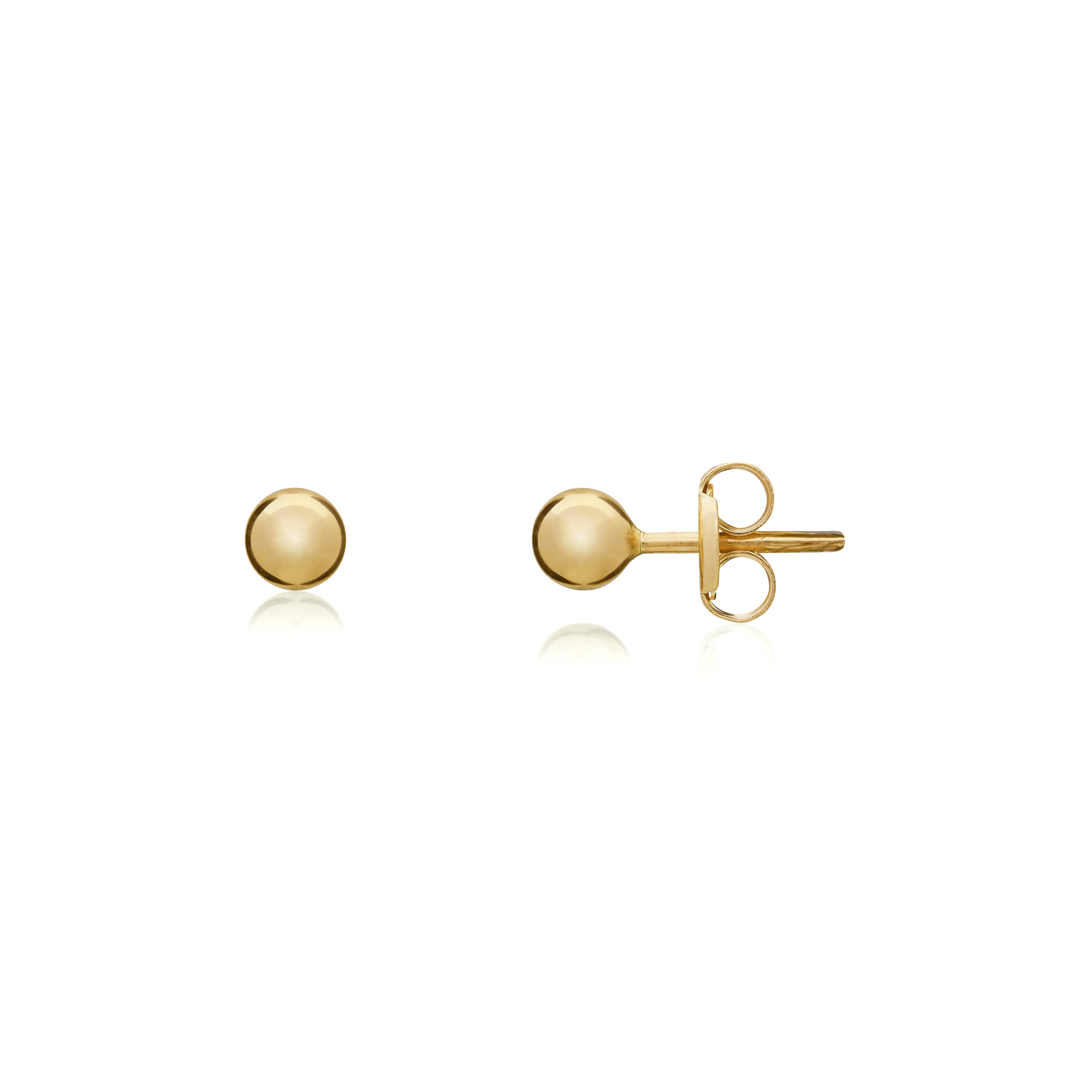 9CT YELLOW GOLD 3MM POLISHED BALL STUDS
