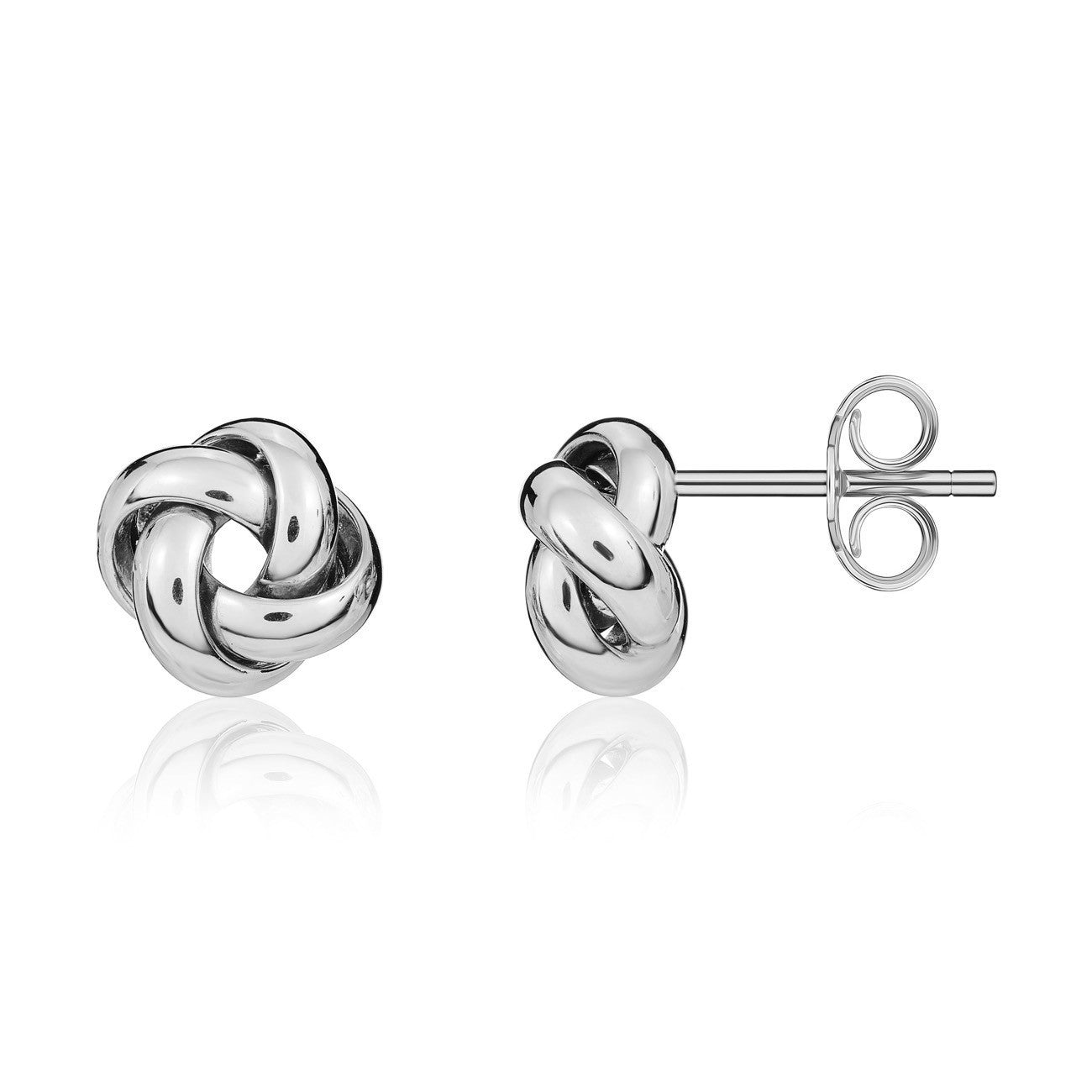 18CT WG POLISHED 4 STRAND KNOT EARRINGS