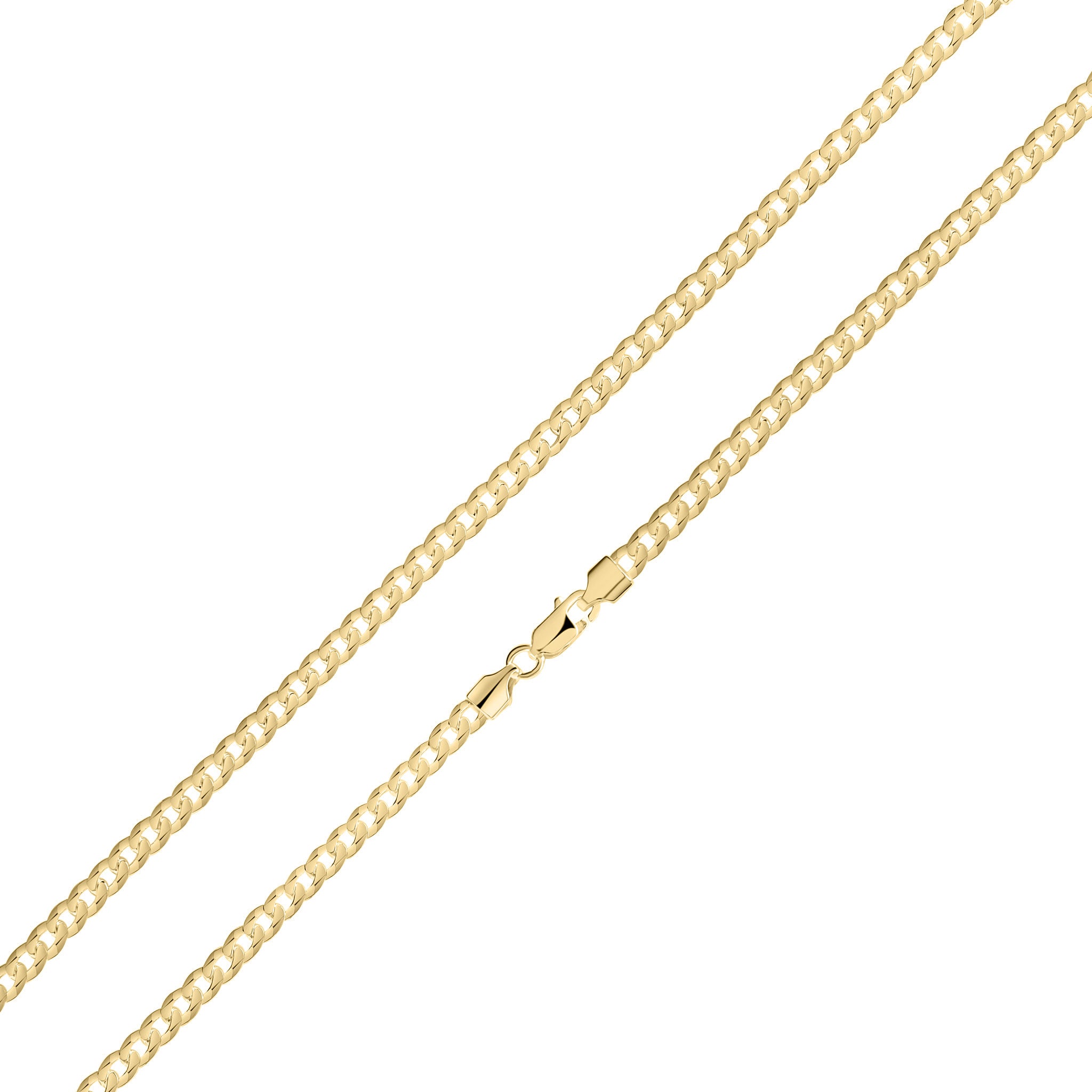 18ct Vermeil 4.5mm Curb Bracelet 8"