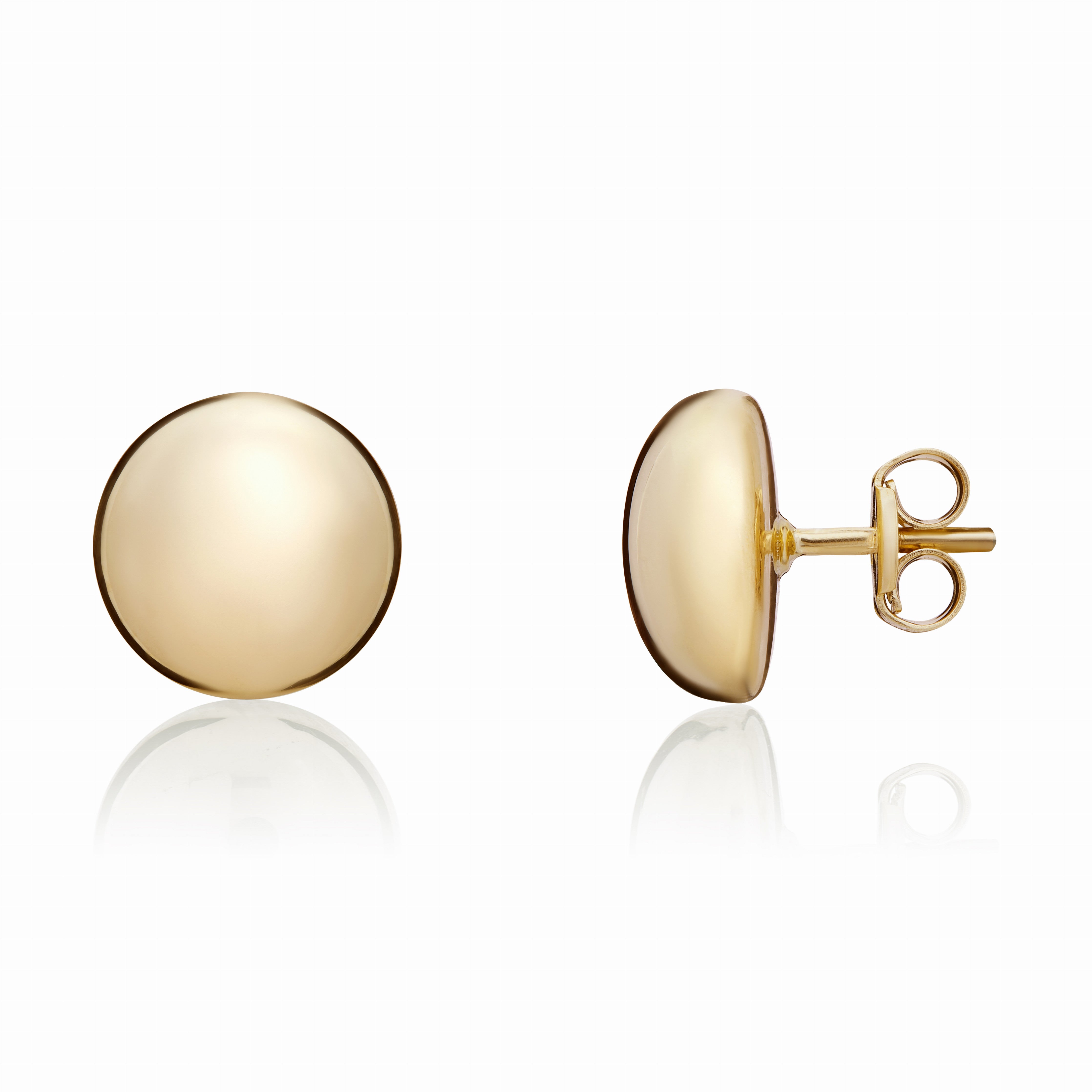 9CT YELLOW GOLD 8MM POLISHED BUTTON STUDS