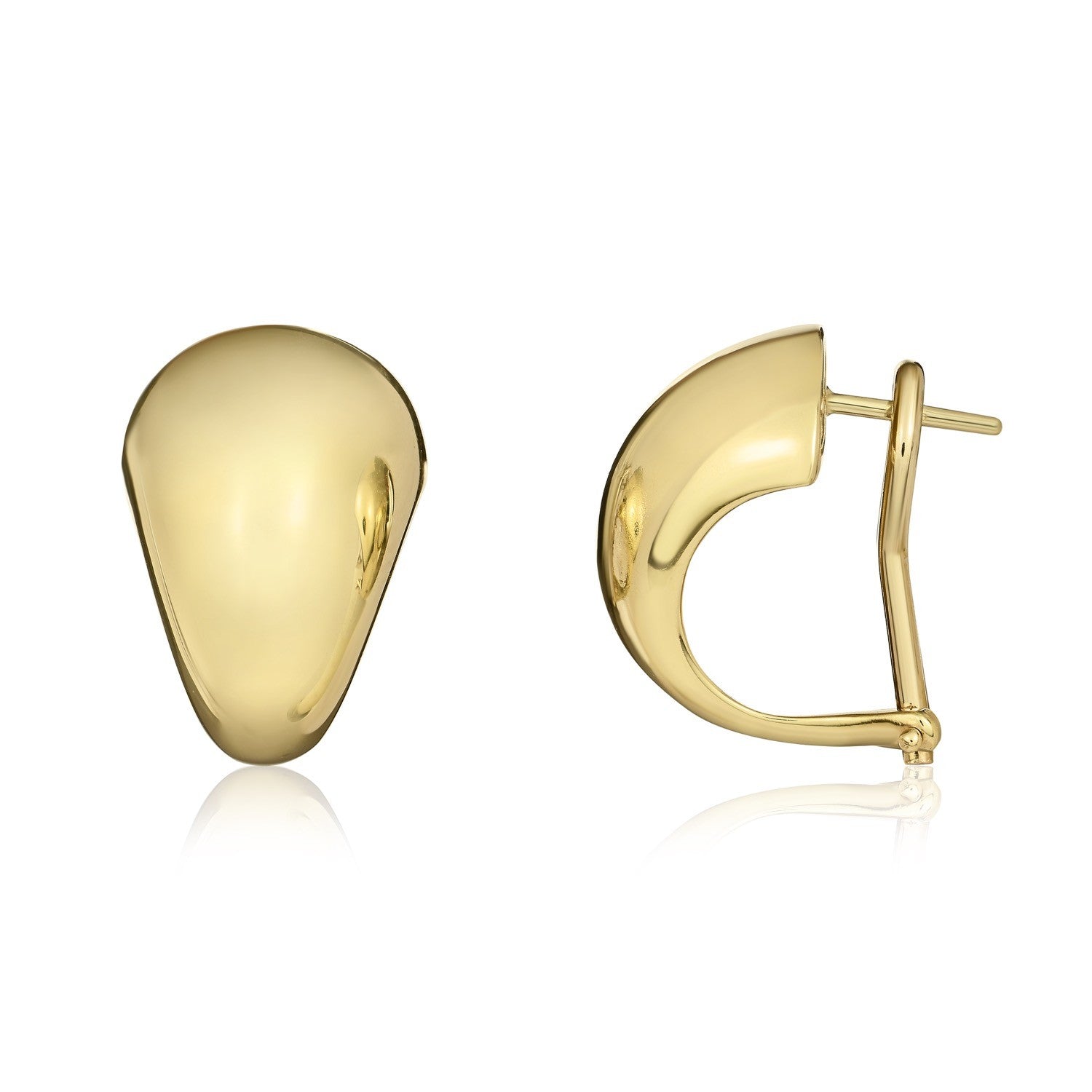 9CT YG POLISHED TAPERED PEG & CLIP EARRINGS