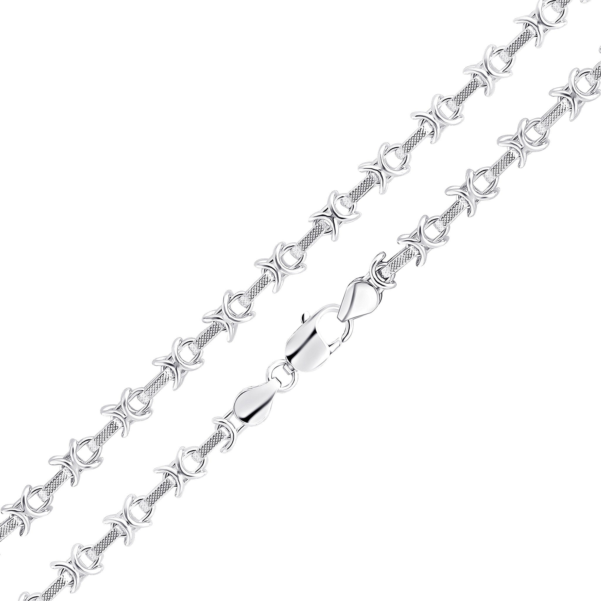 Silver 7mm Textured Kiss 7.5"