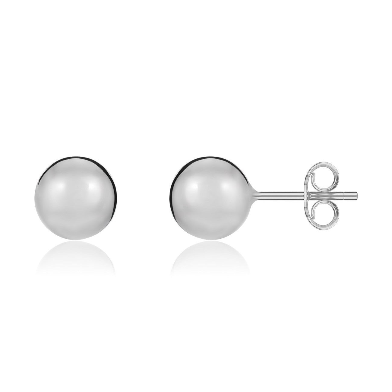 18CT WHITE GOLD 10MM POLISHED BALL EARSTUDS