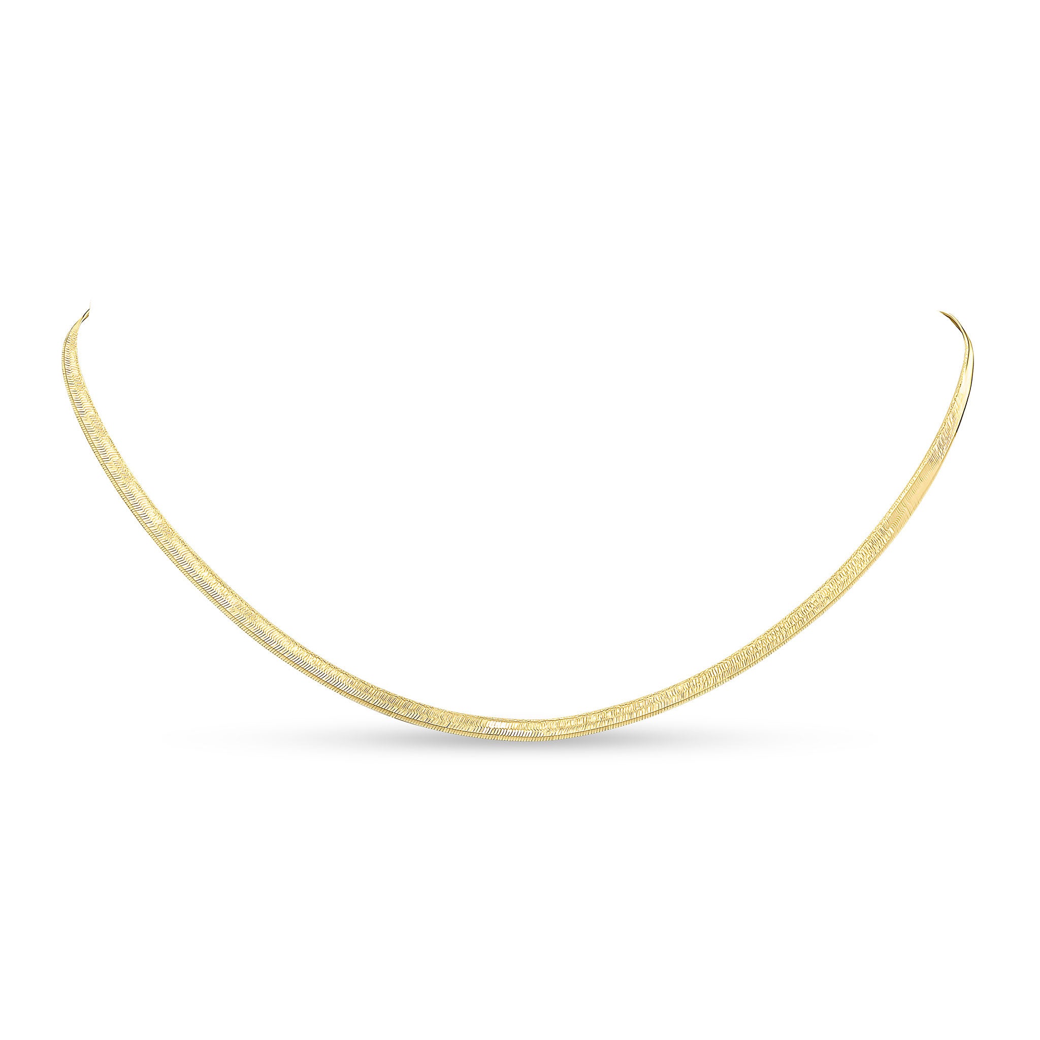 18CT YELLOW GOLD 3MM FLAT SNAKE NECKLACE