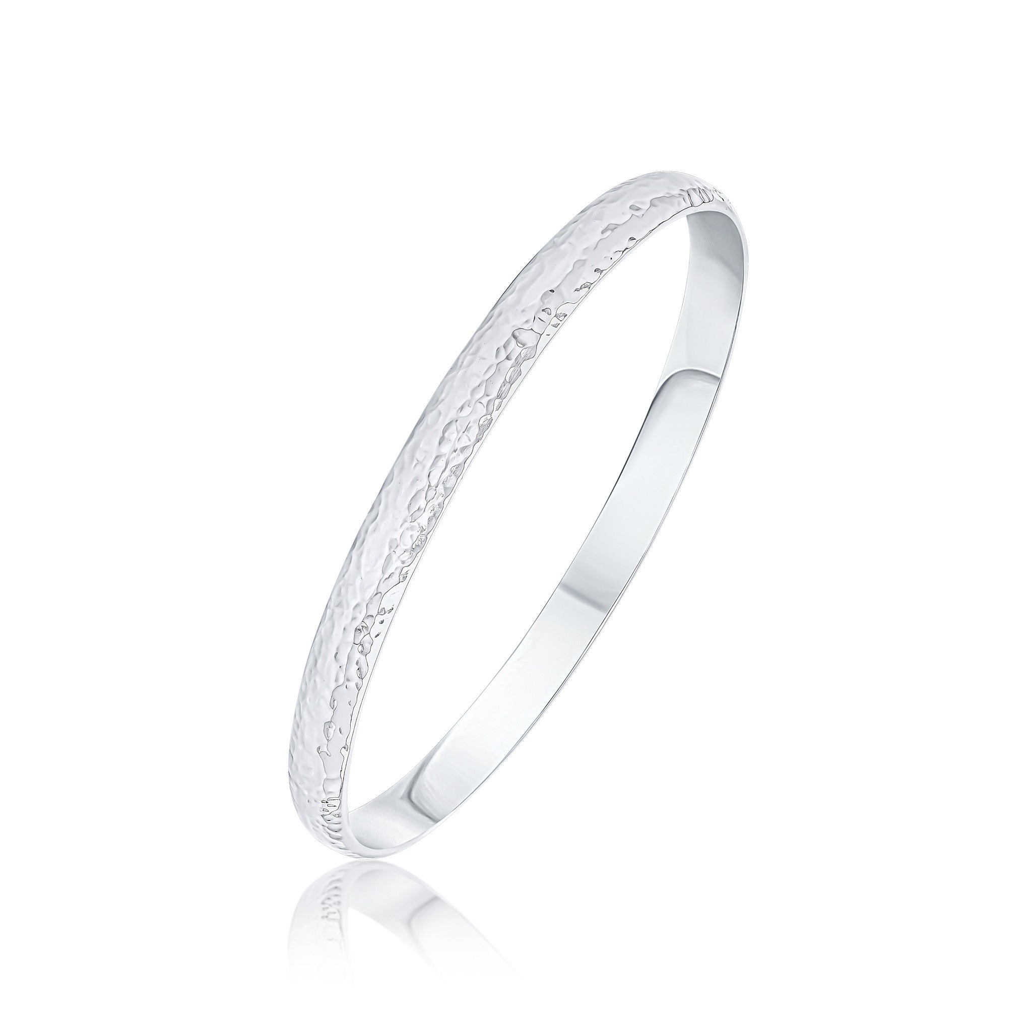Silver 6mm Court Comfort Fit Bangle 70mm Large