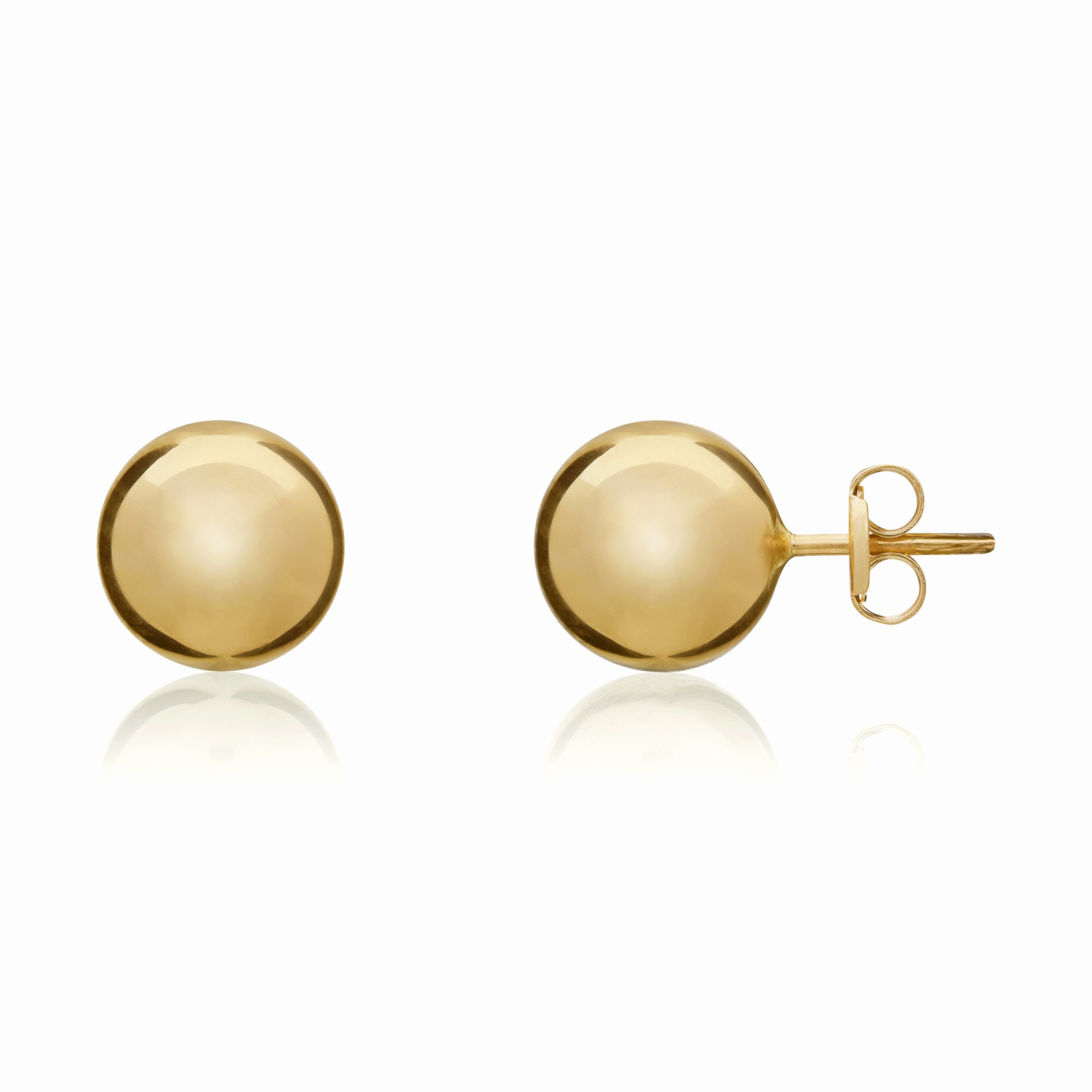 9CT YELLOW GOLD 9MM POLISHED BALL STUDS