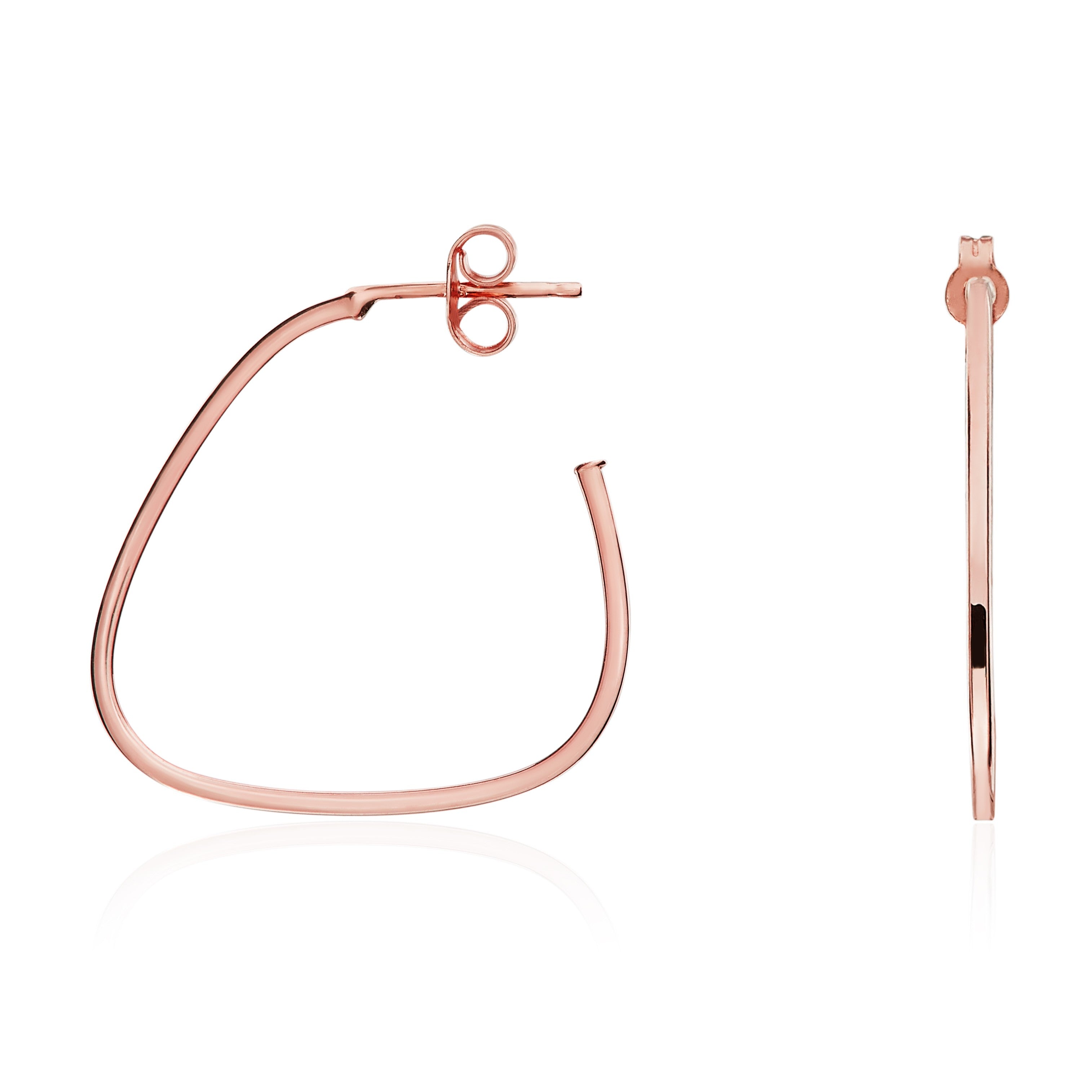 9CT RG TRIANGULAR HOOP WITH PEG & SCROLL FITTING