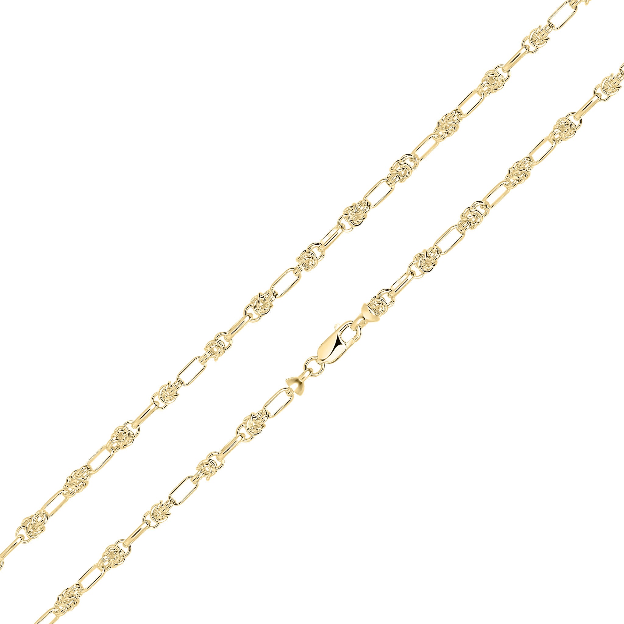 18ct Vermeil 4.6mm Byzantine Oval Link 7.5"