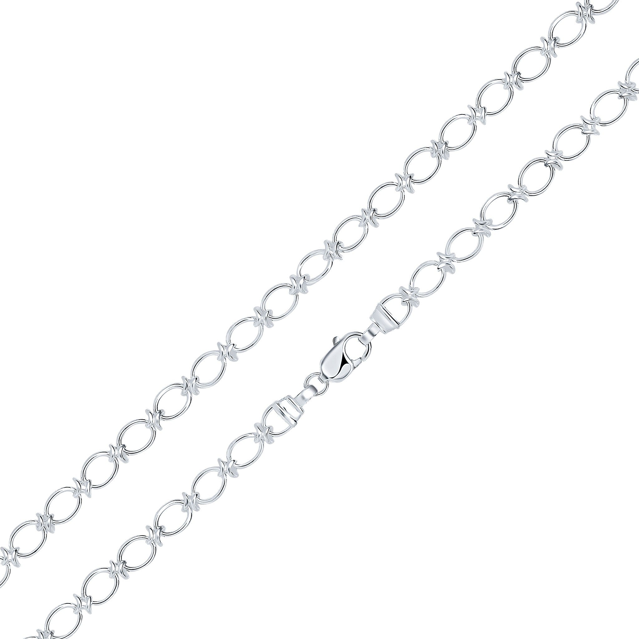 Silver 8mm Oval Knot 7.5"