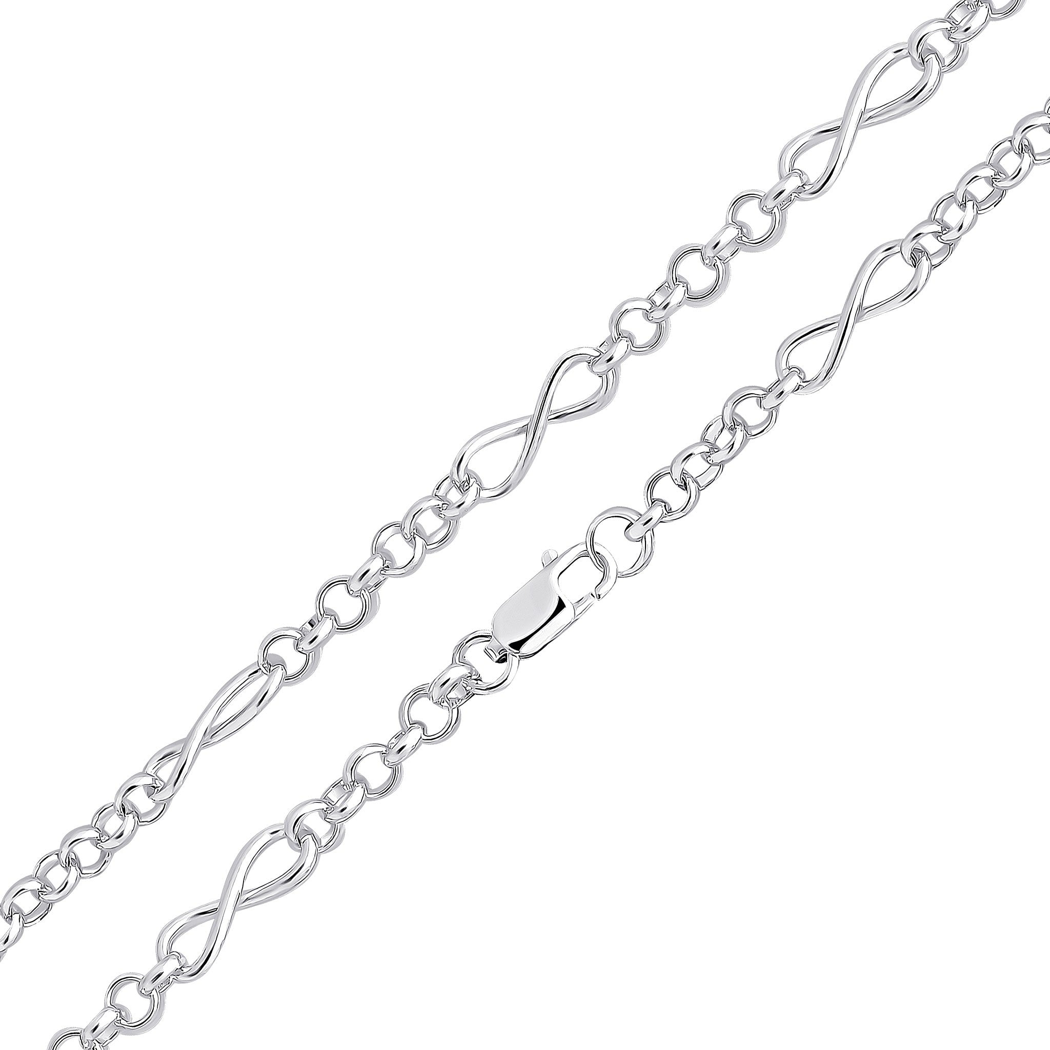 Silver 6.3mm Infinity Belcher 7.5"