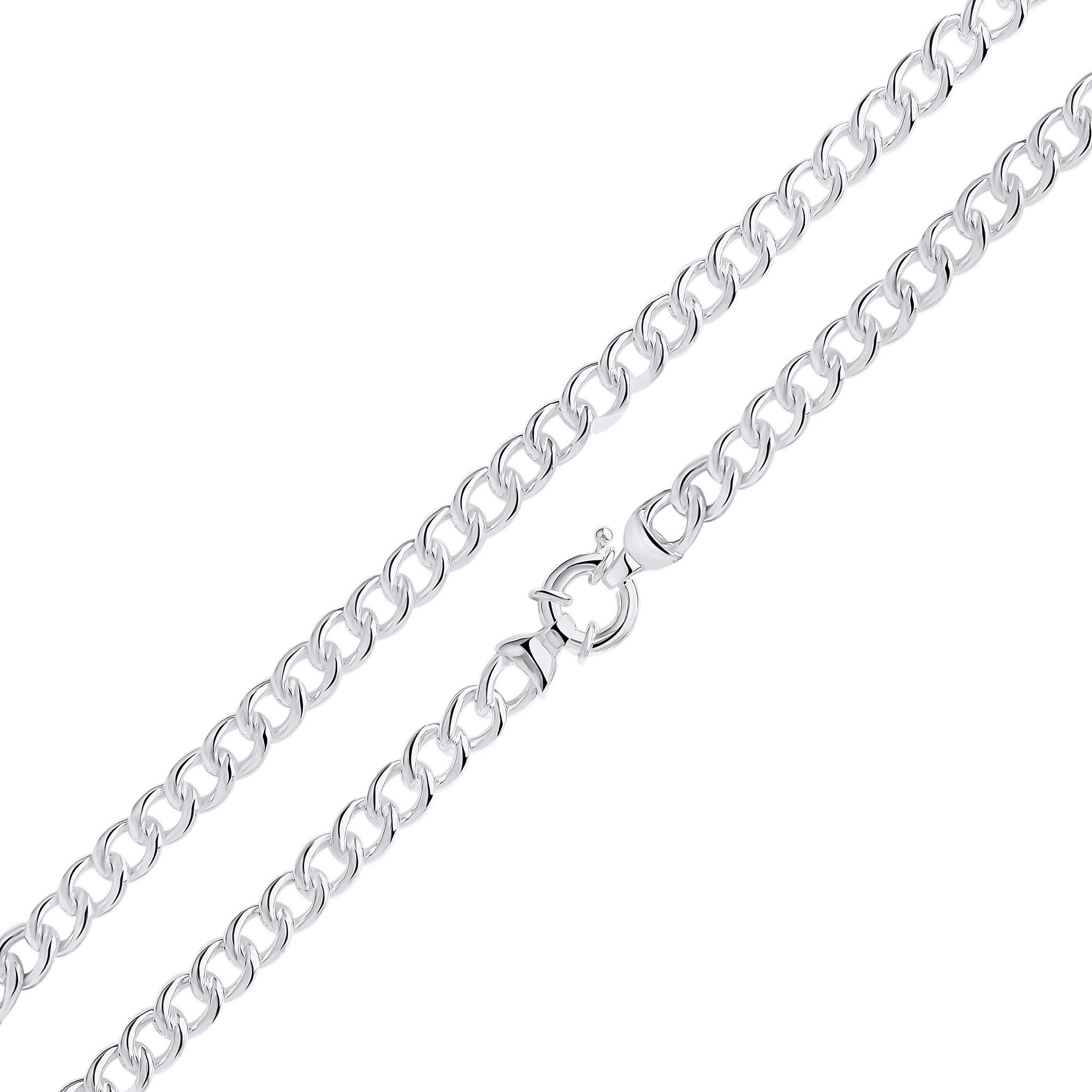 Silver 7mm Curb 7.5" Bolt Ring