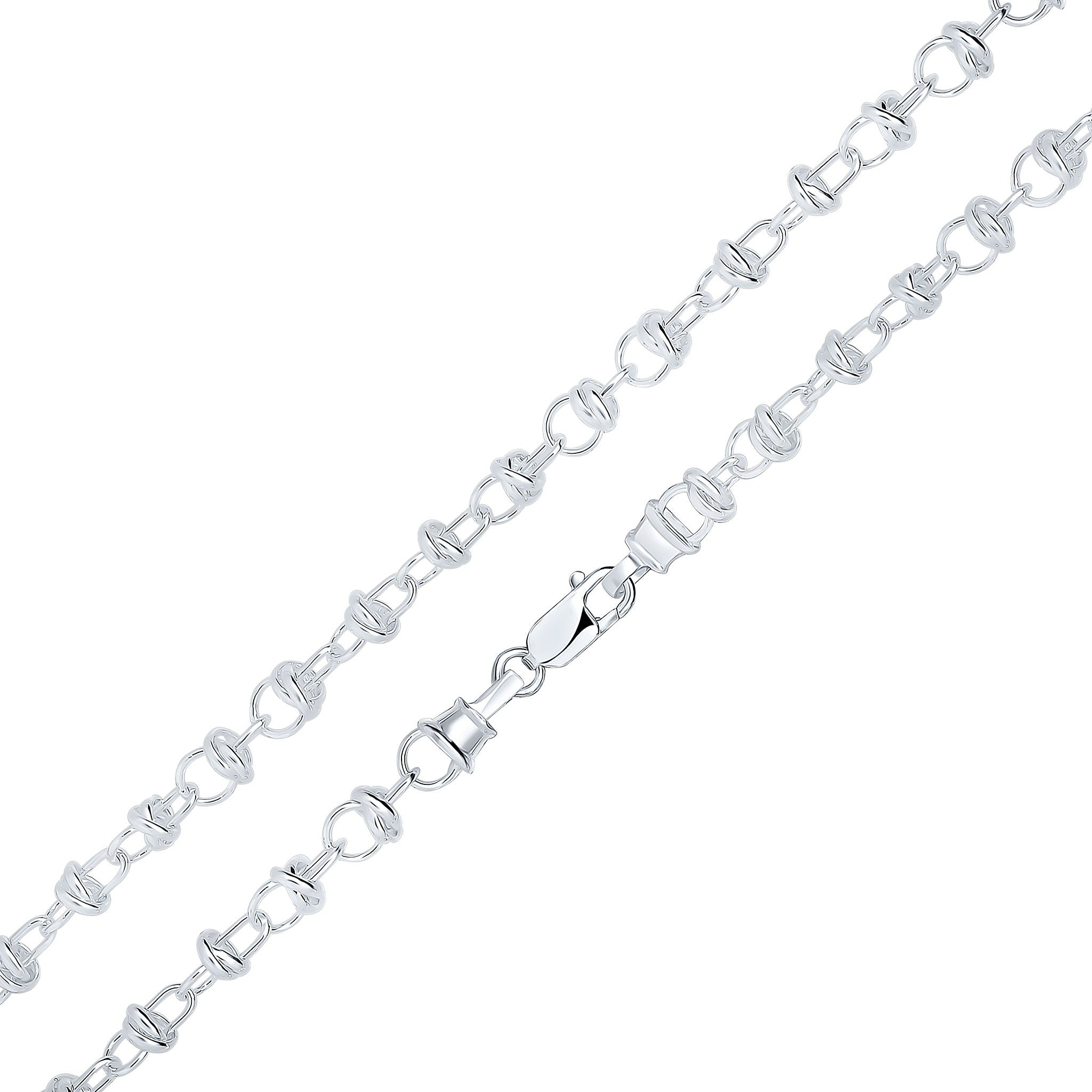 Silver 7mm Belcher with Rings 18"