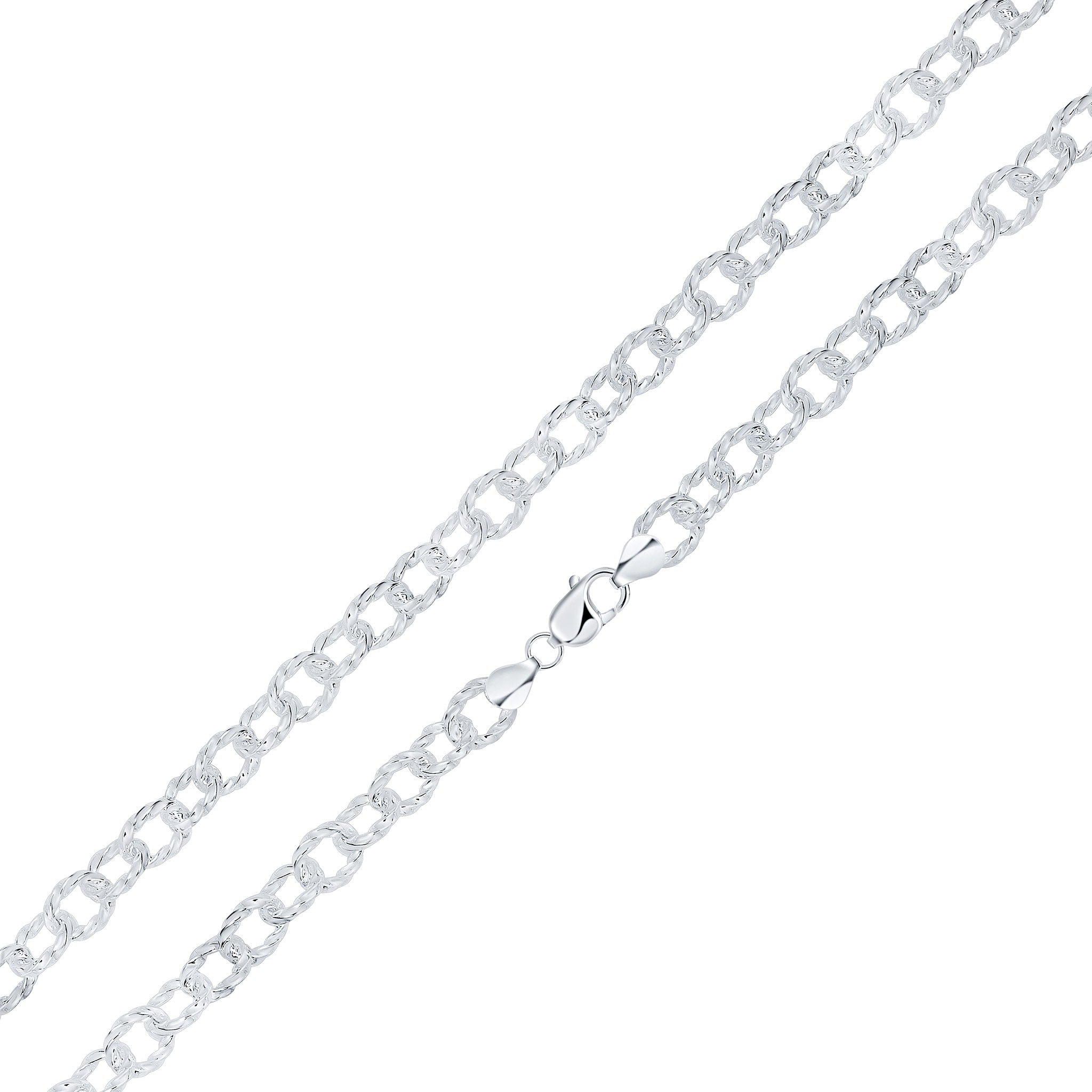 Silver 11mm Oval Twist 18"